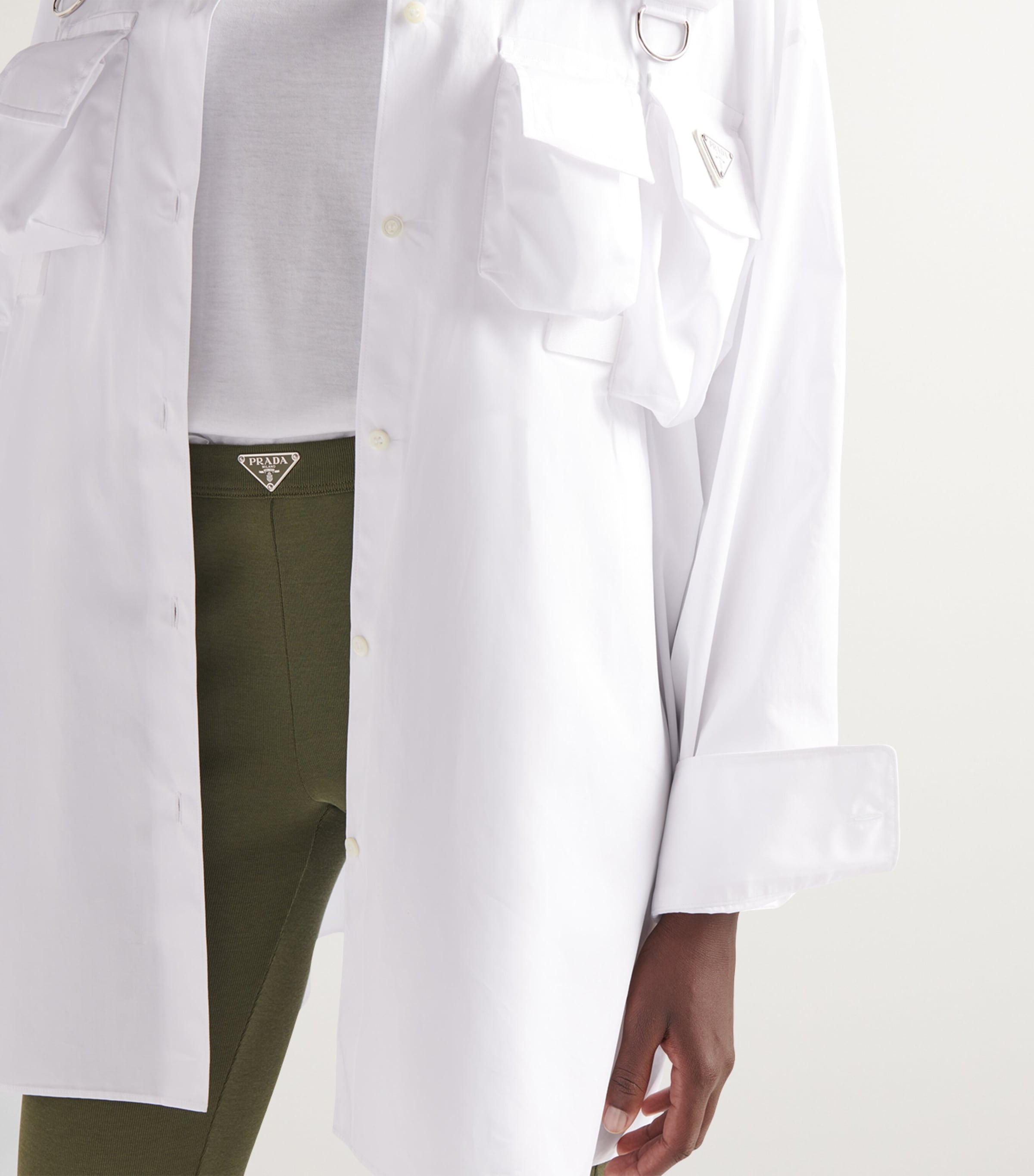 Cotton Rib-Knit Flared Trousers F0334 Image 5