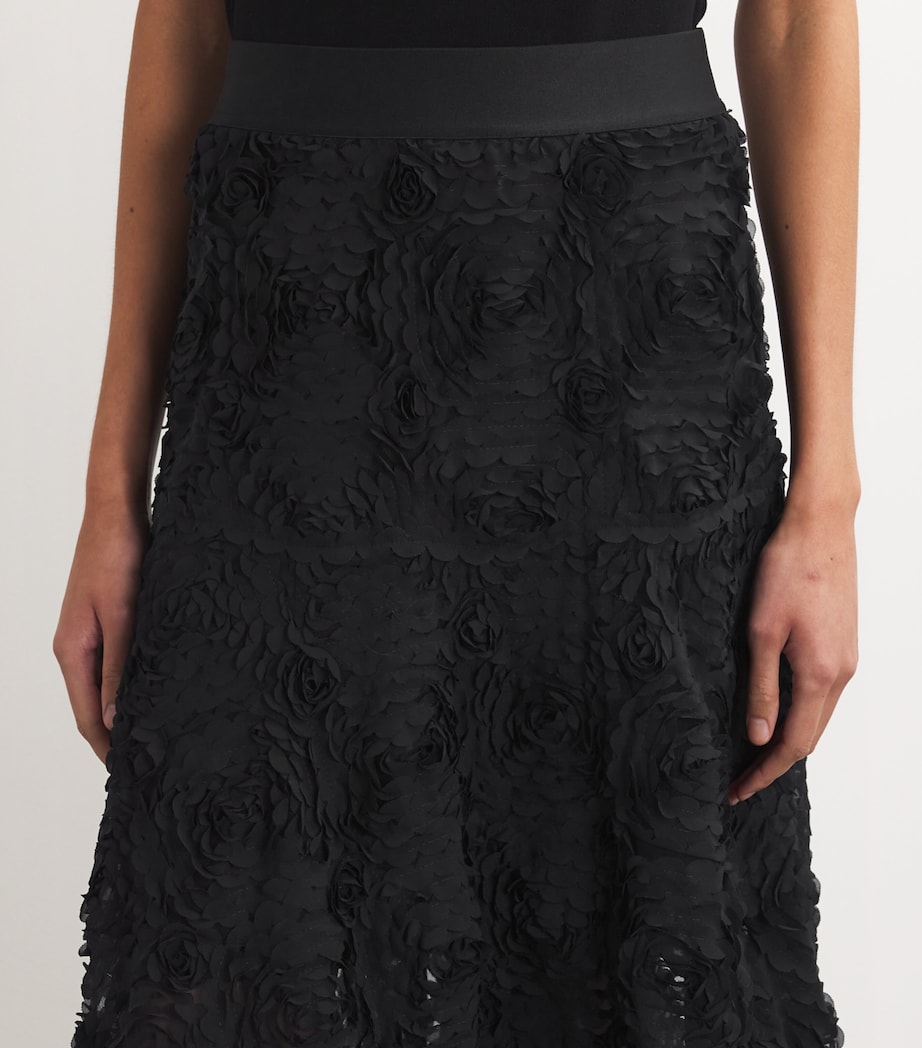 Tulle Embroidered Maxi Skirt BLACK Image 6
