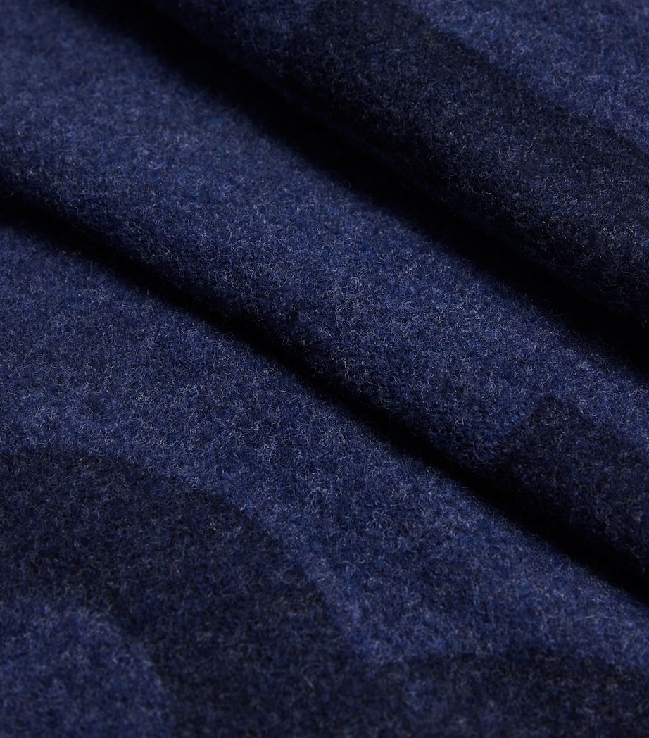 Wool Logo Scarf 464-NAVY Image 4