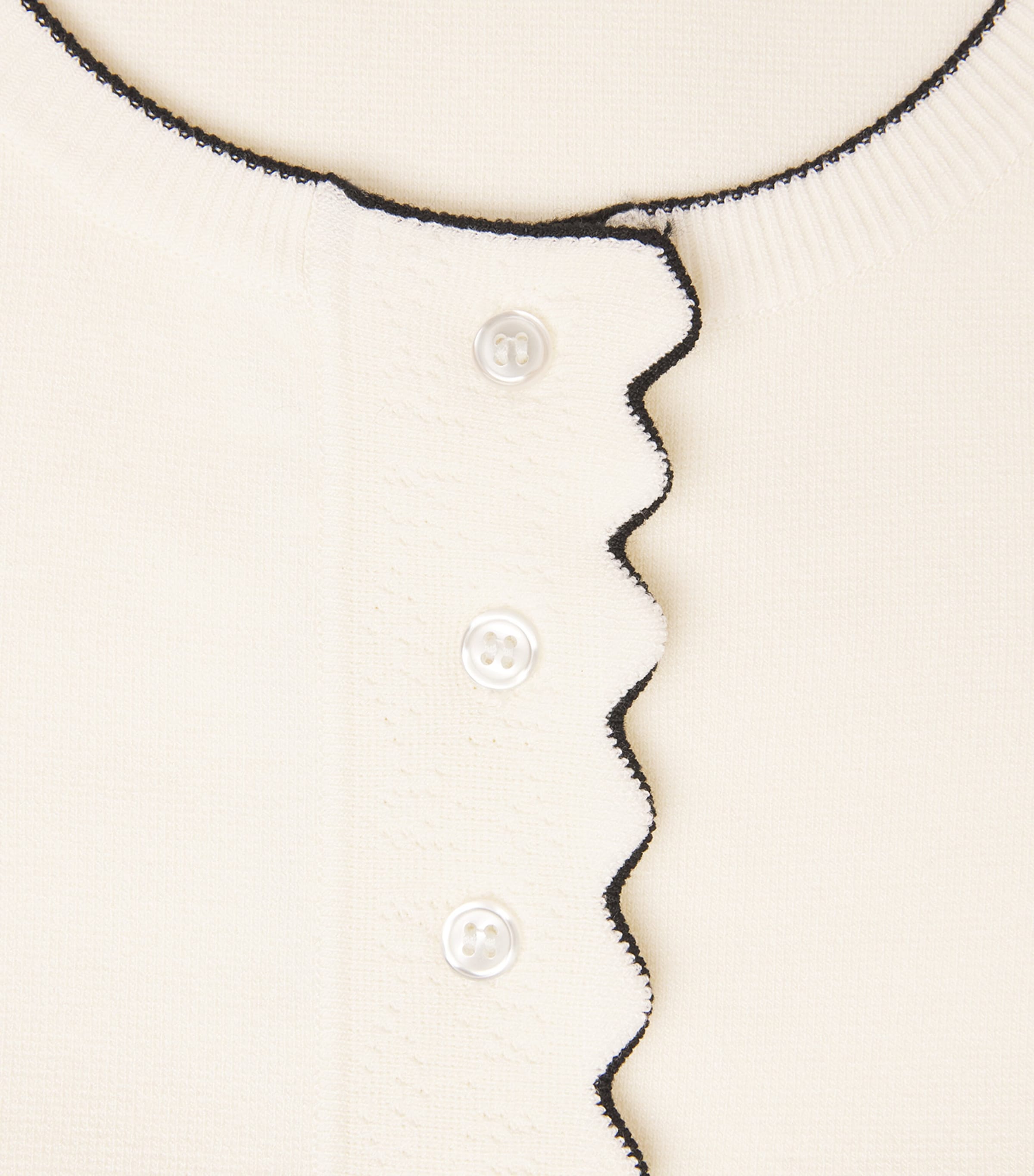 Claudie Pierlot Womens Contrast-Knit Cardigan Ecru Image 6