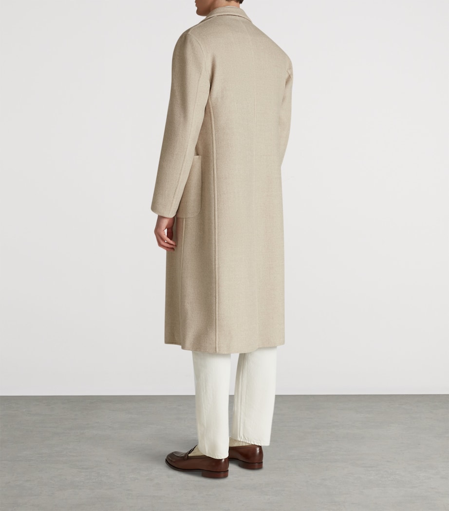 Wool-Silk Double-Face Chesterfield Overcoat 105NATURAL Image 3