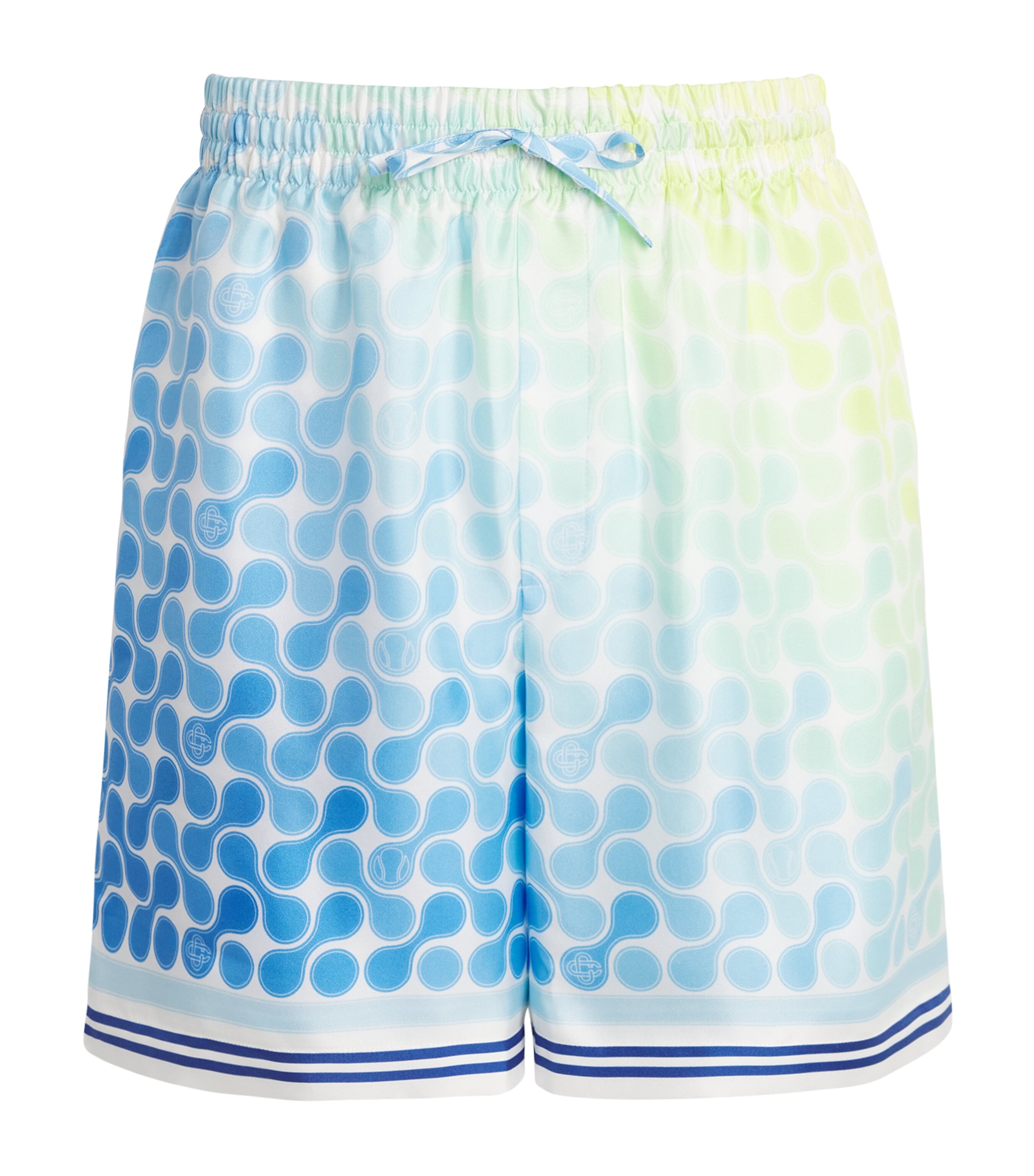 Casablanca Mens Silk Tennis Tile Shorts Optic Drop Image 1