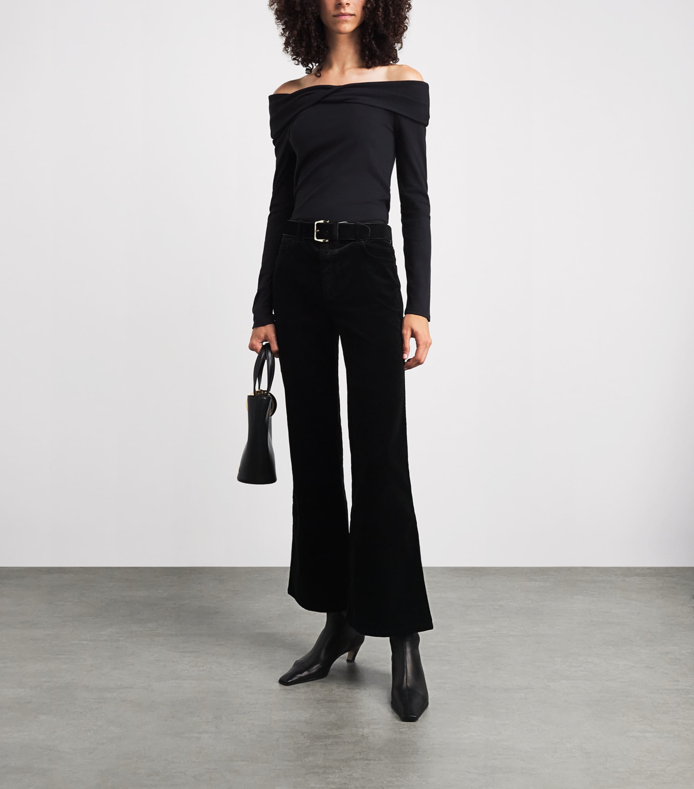 PAIGE Womens Off-The-Shoulder Aaliyah Top Black Image 2