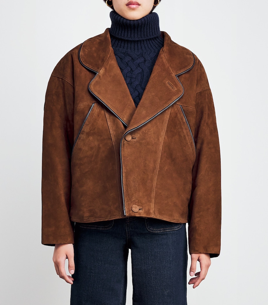 Suede Oversized Jacket BROWN Image 3