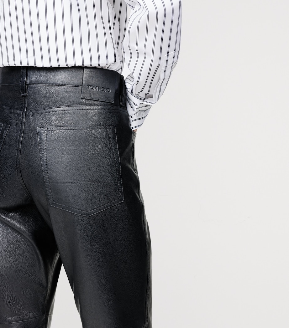TOM FORD Mens Leather Straight Trousers Naa Image 5