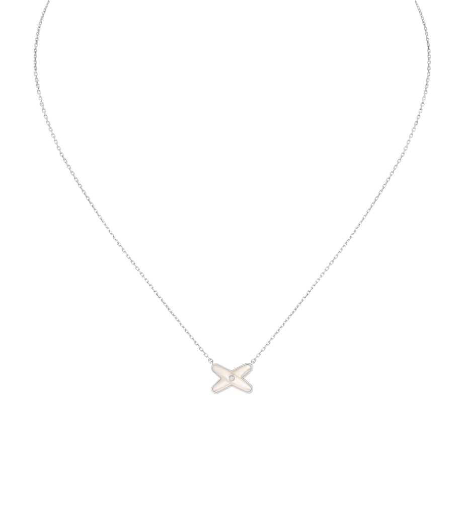 White Gold, Diamond and Mother-of-Pearl Jeux de Liens Pendant Necklace WHITE GOLD Image 1