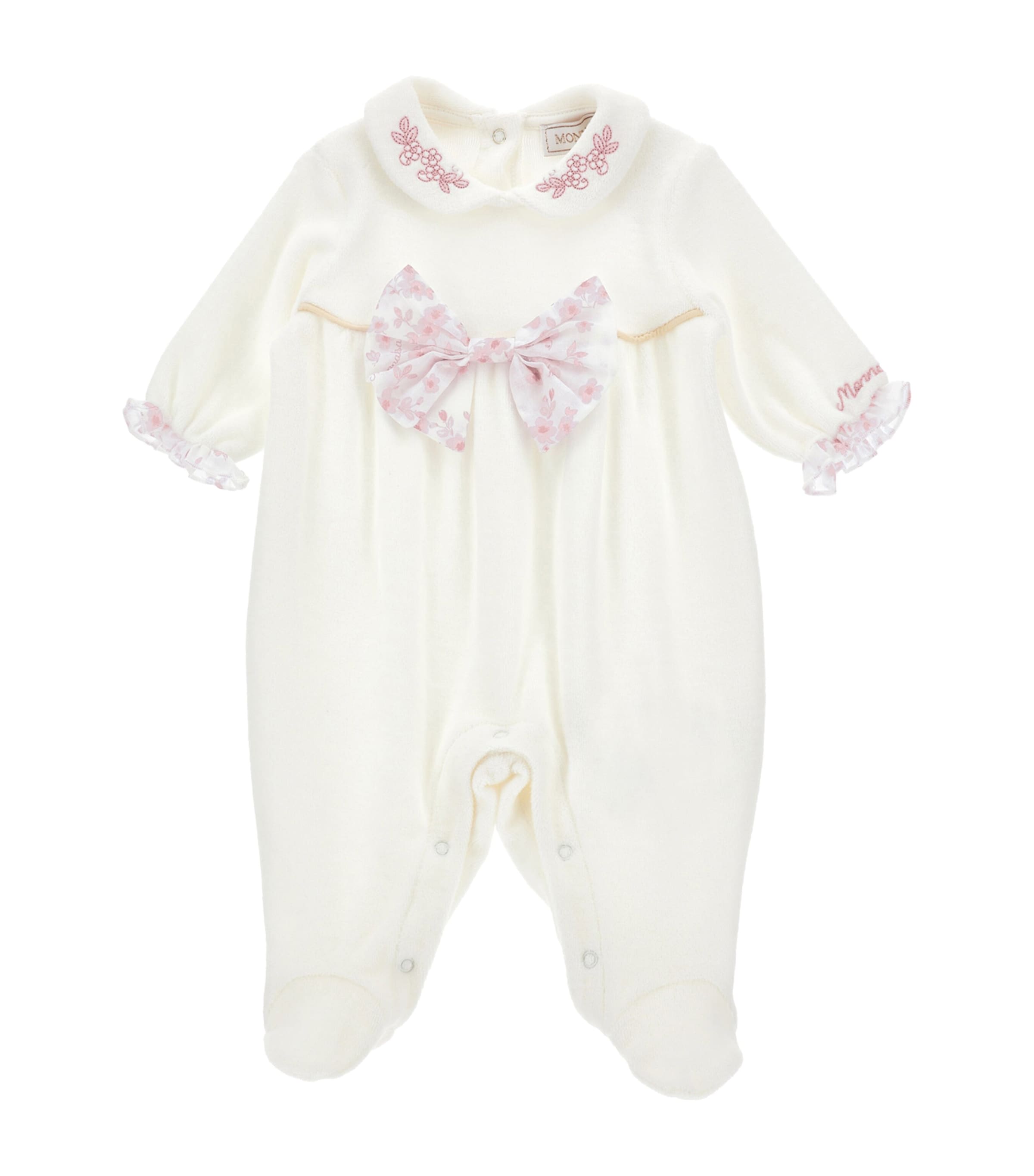 Monnalisa Cotton Embroidered All-in-one In White