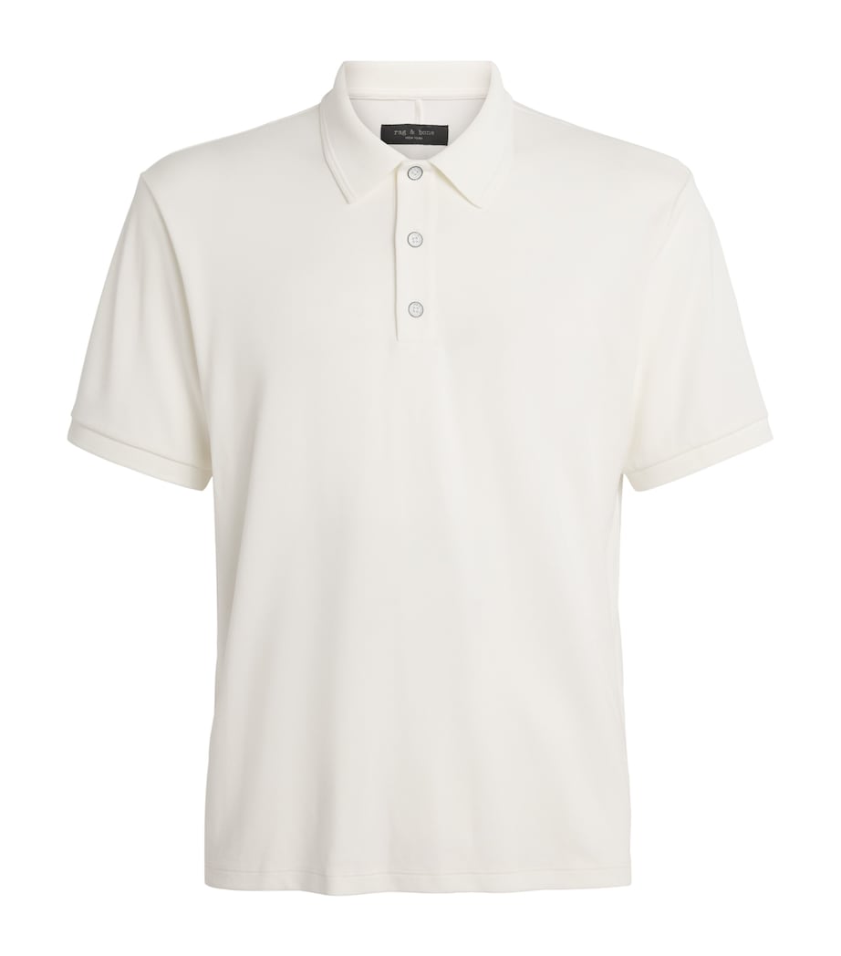 Rag & Bone Mens Technical Piqué Polo Shirt Chalk Image 1