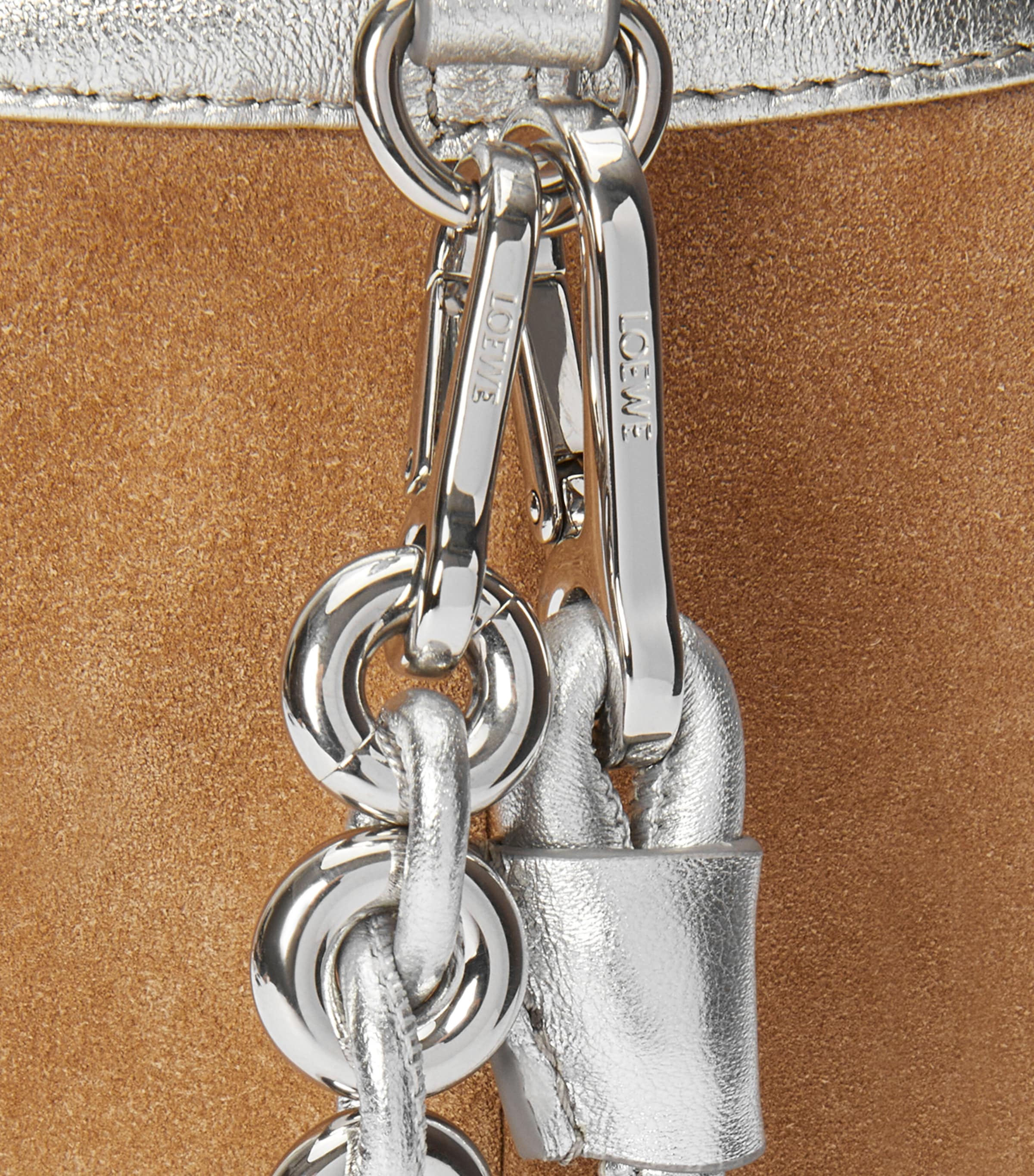 Medium Metallic Leather Flamenco Purse SILVER Image 9