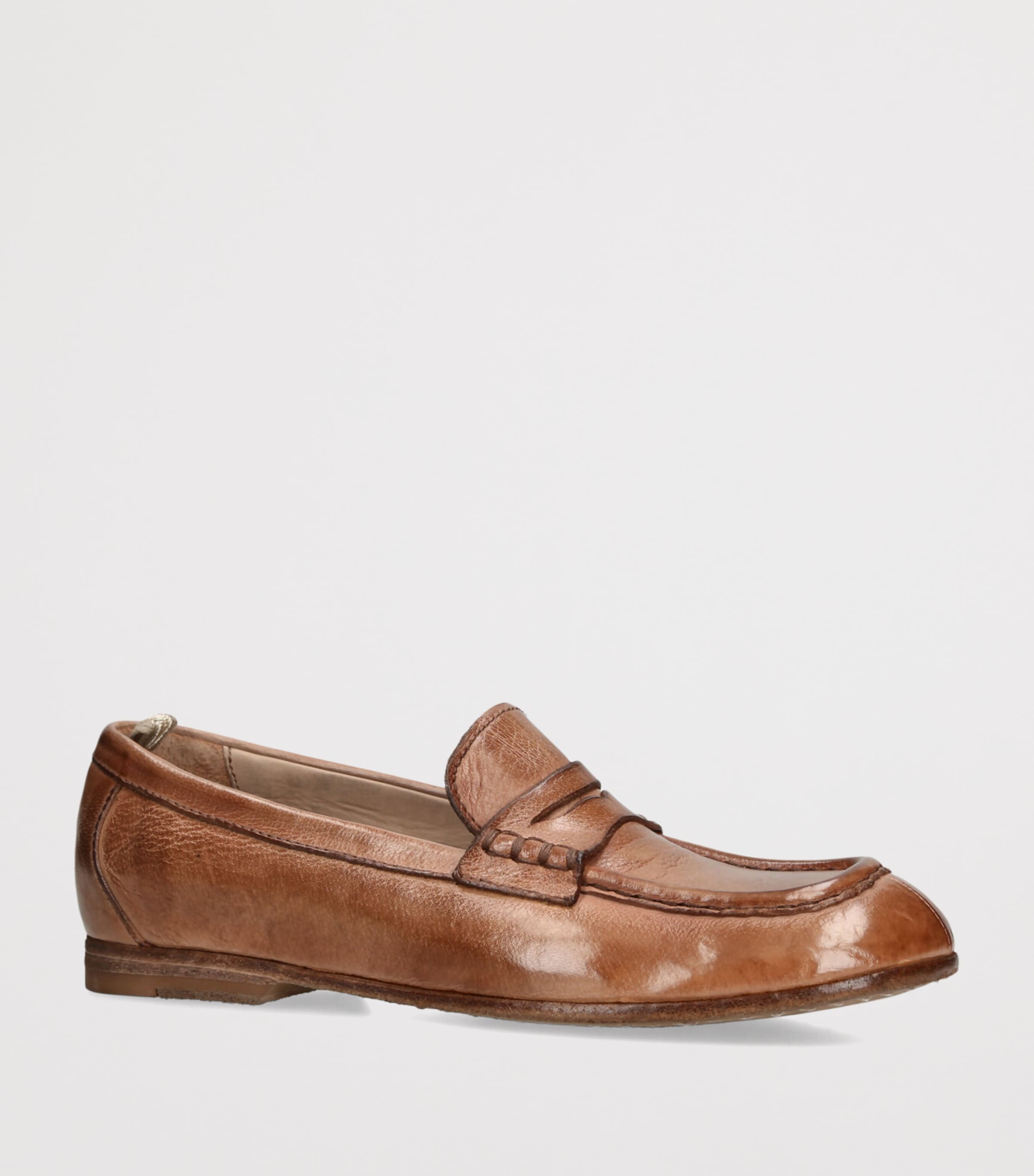 Officine Creative Leather Badge Loafers Tan Image 2