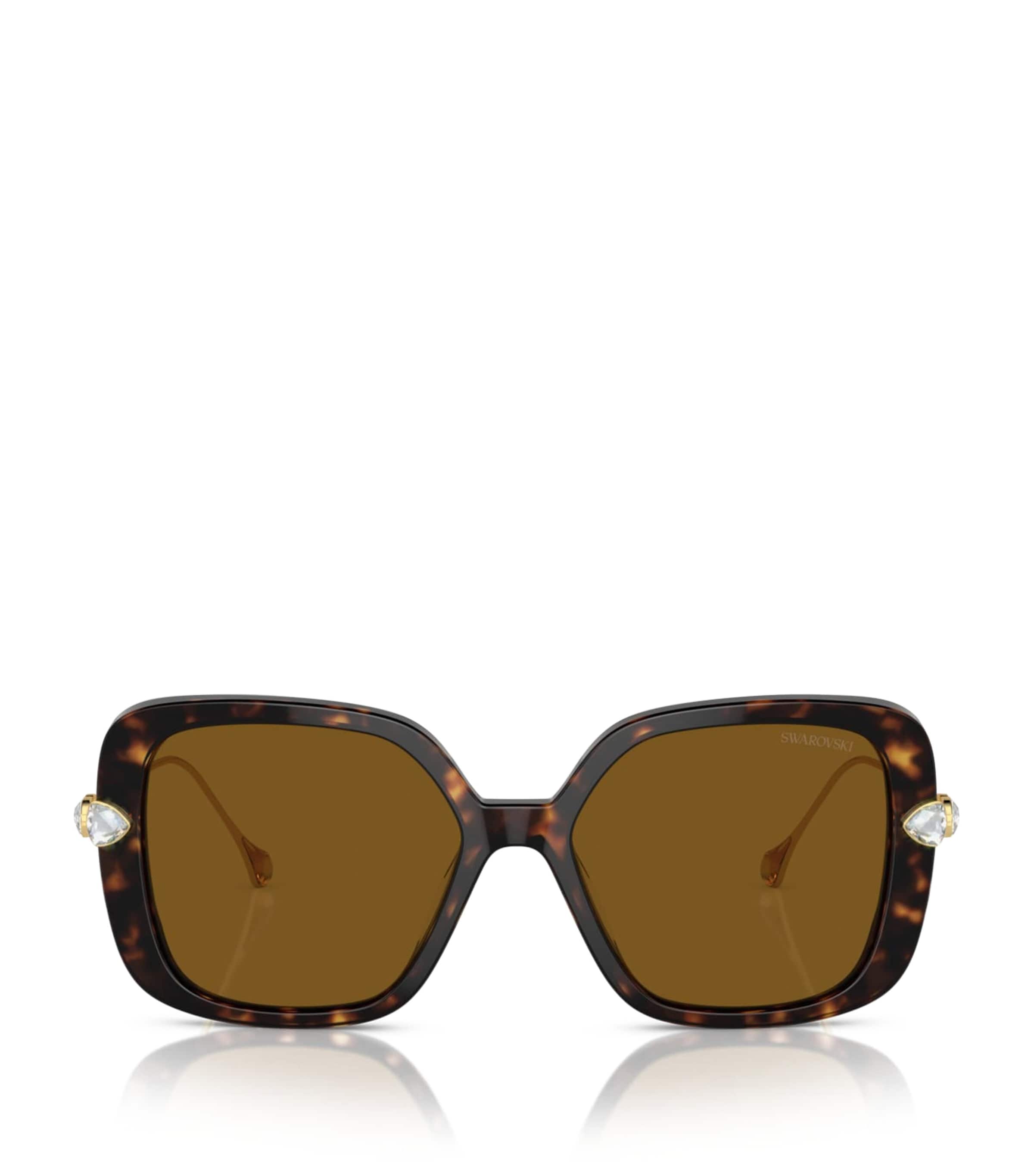 Swarovski Womens Brown Sk6011 Square-frame Tortoiseshell Acetate Sunglasses In Brown