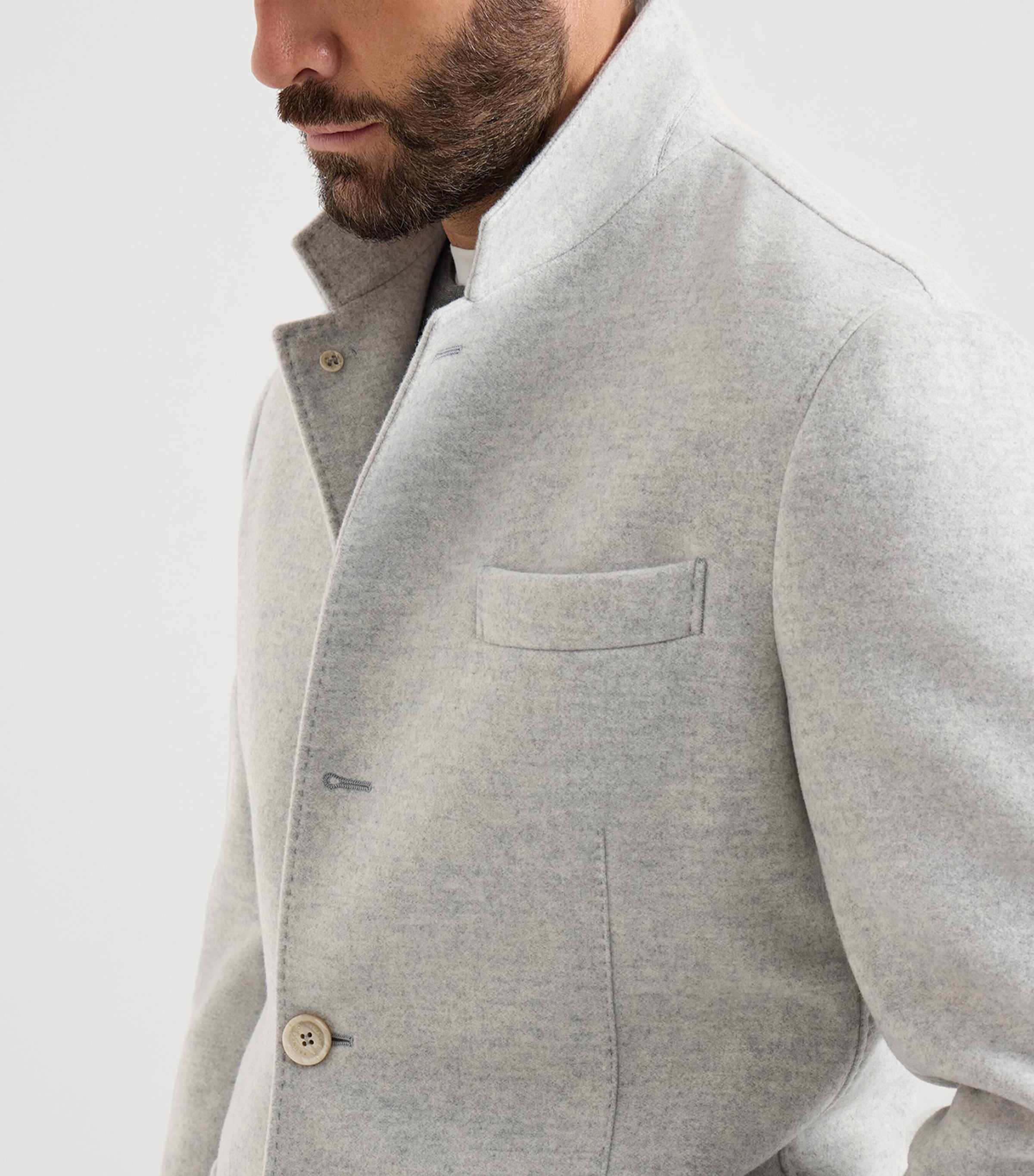 Brunello Cucinelli Mens Water-Resistant Cashmere Blazer Grey Image 6
