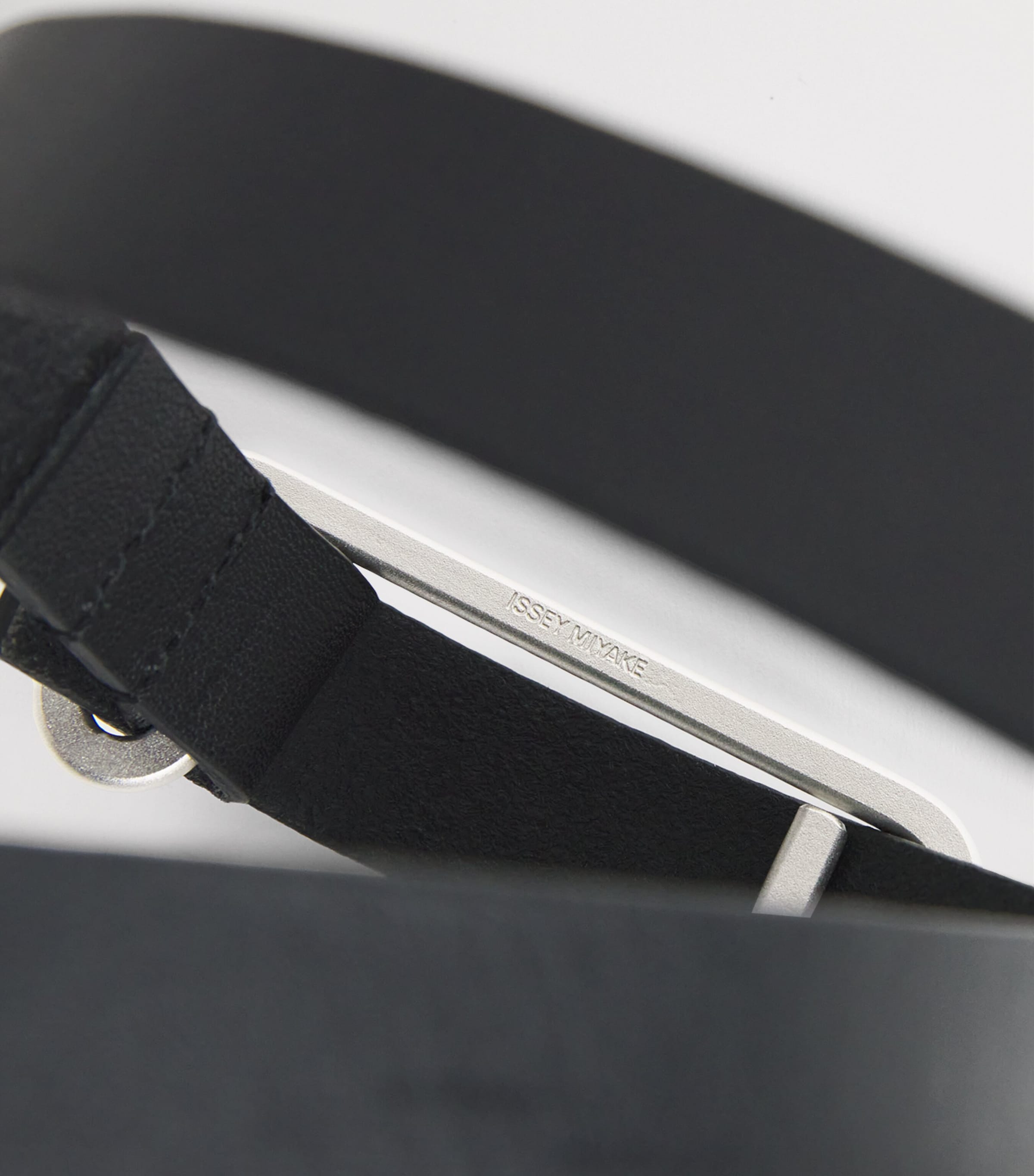 Issey Miyake Leather Solid Belt Black Image 4