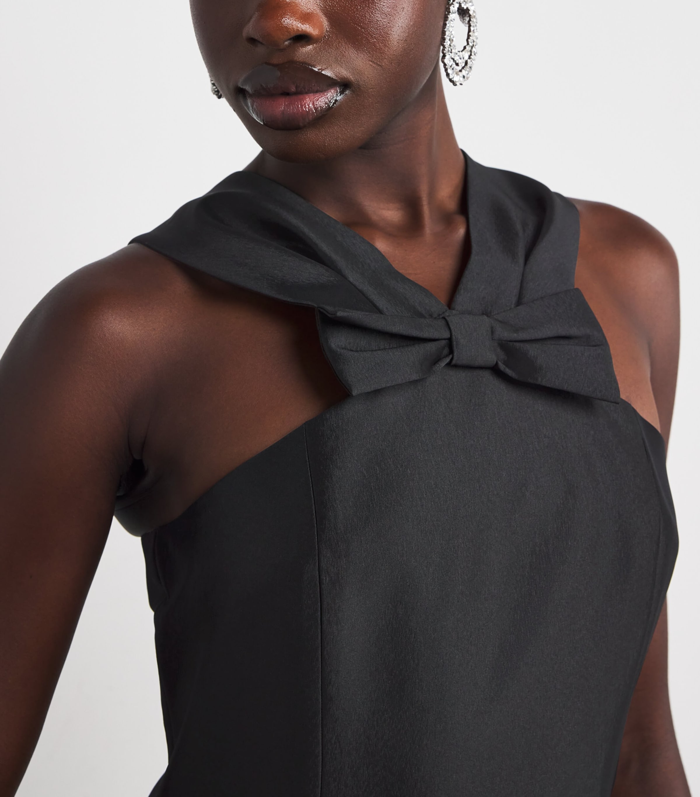 Bow-Appliqué Mini Dress BLACK Image 4