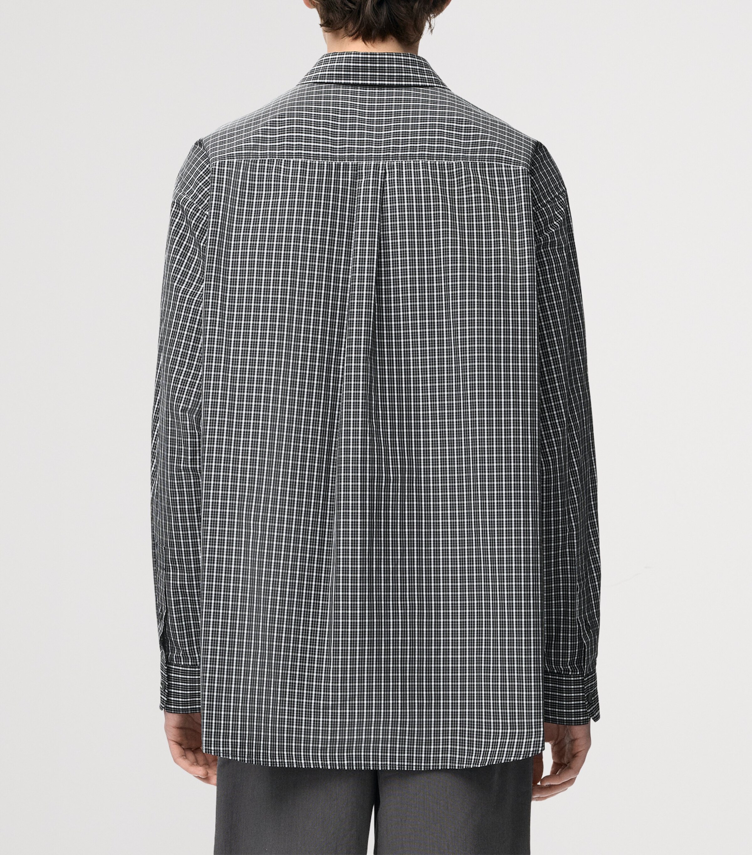 LOEWE Mens Check Anagram Embroidered Shirt Black/white Image 4