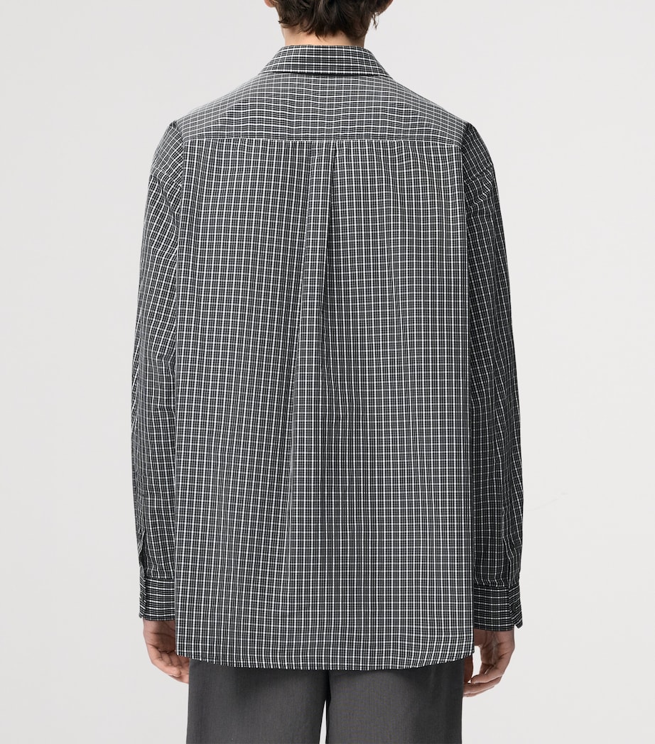 LOEWE Mens Check Anagram Embroidered Shirt Black/white Image 4