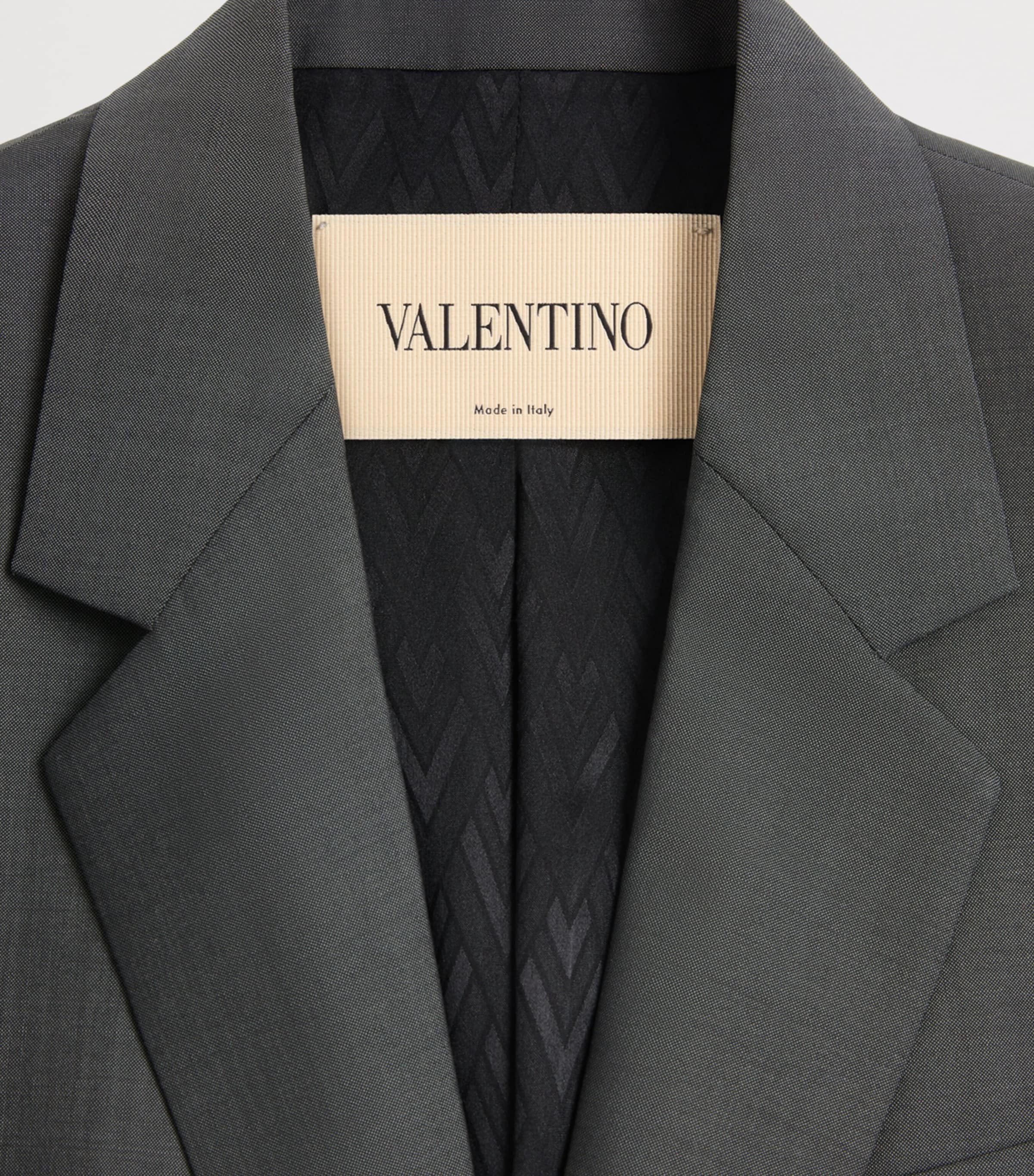 Valentino Mens Mohair-Wool Single-Breasted Blazer Image 7