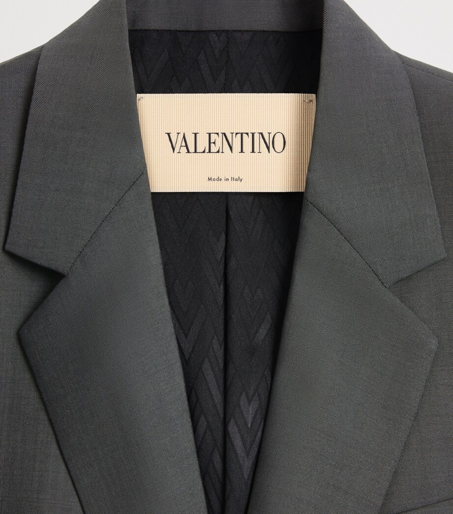 Valentino Mens Mohair-Wool Single-Breasted Blazer Image 7