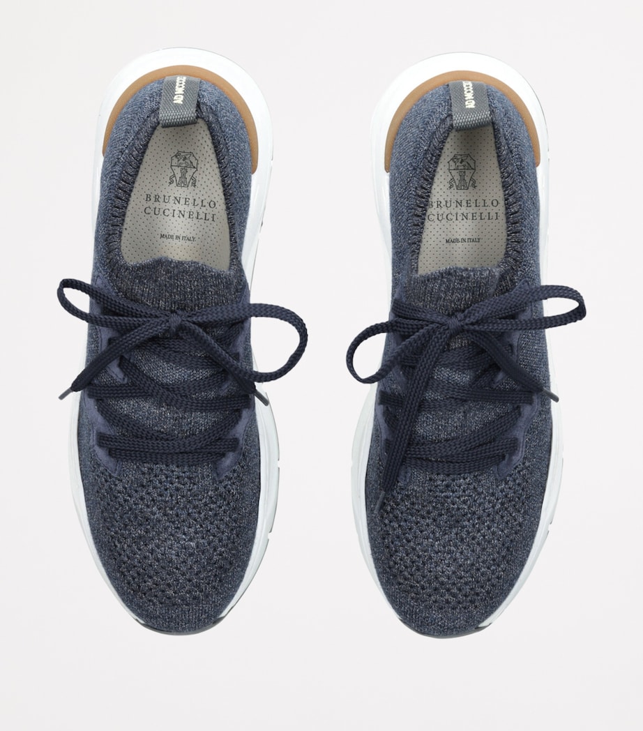 Cotton Knitted Sneakers NAVY Image 4