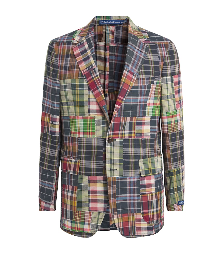 Cotton Madras Patchwork Blazer BLUE Image 1
