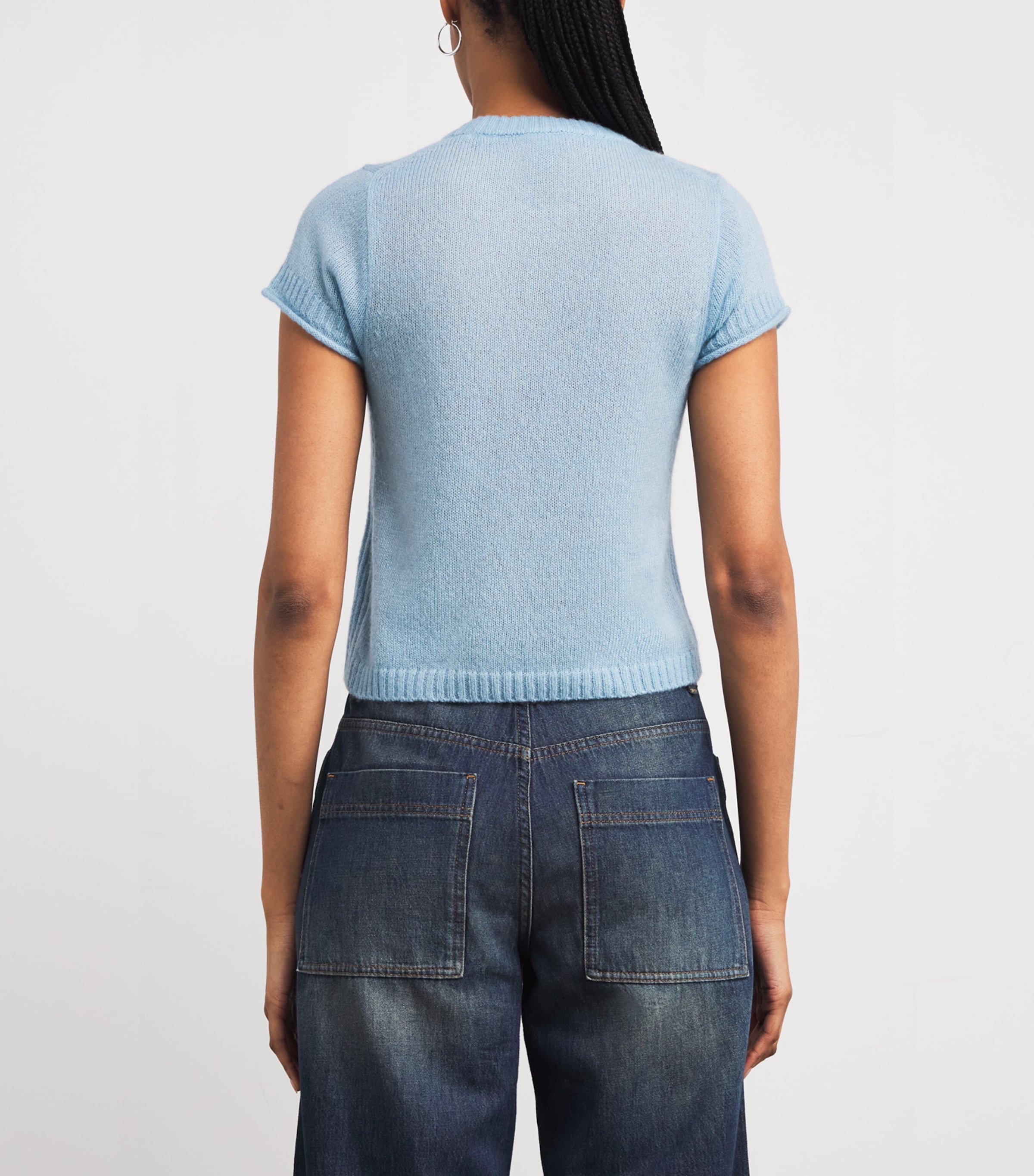 Wool-Cashmere-Silk Sweater Vest CHAMBRAY BLUE Image 4