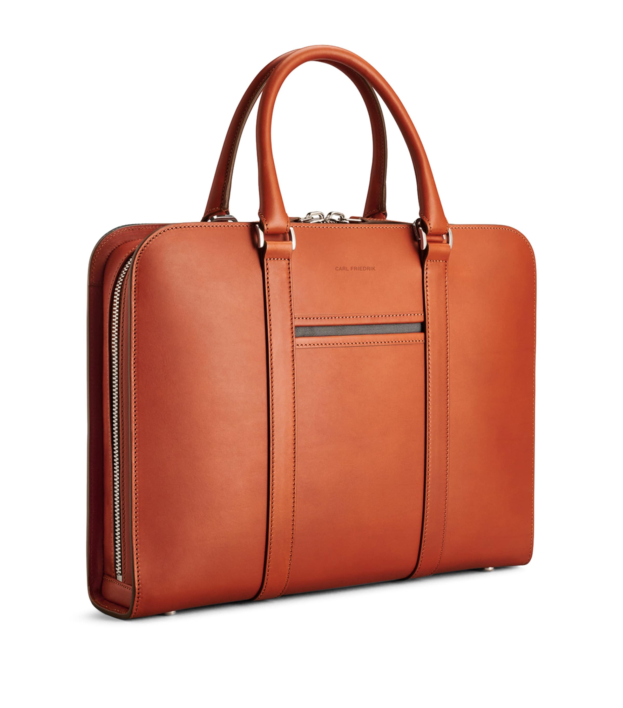 Leather Palissy Briefcase COGNAC/ GREY Image 2