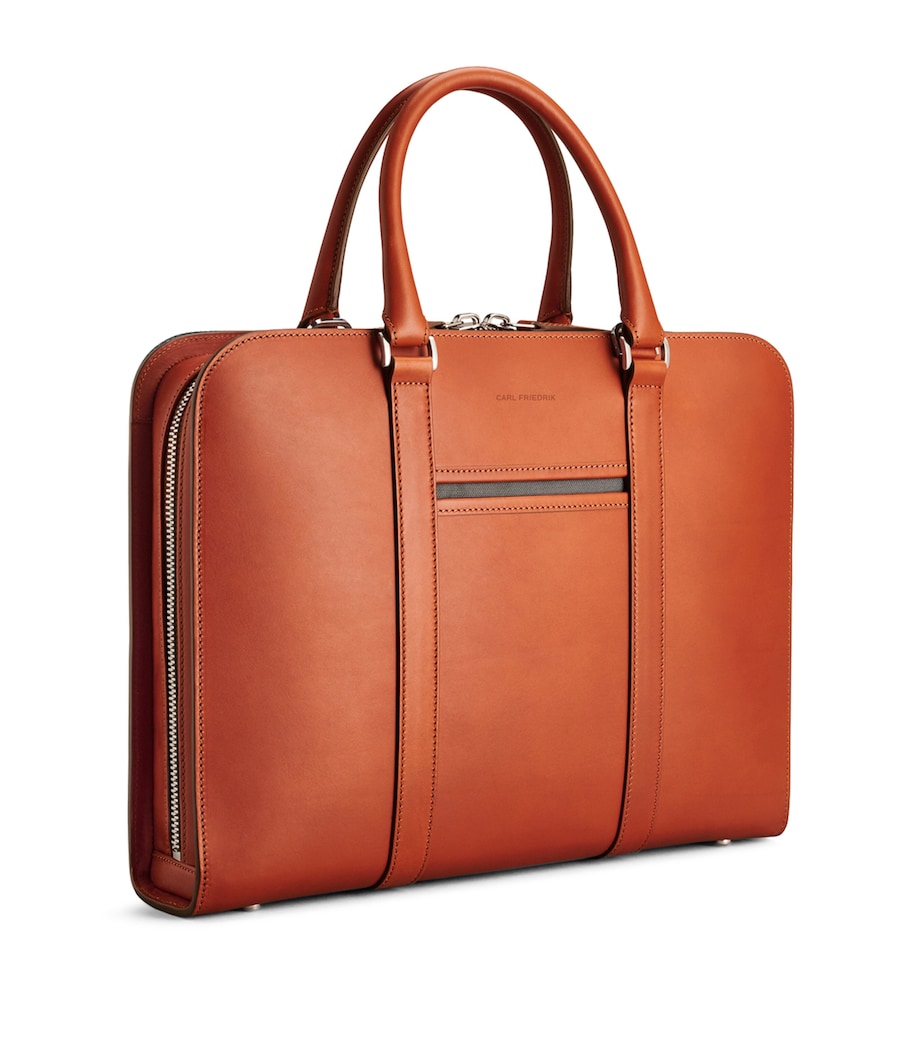 Leather Palissy Briefcase COGNAC/ GREY Image 2
