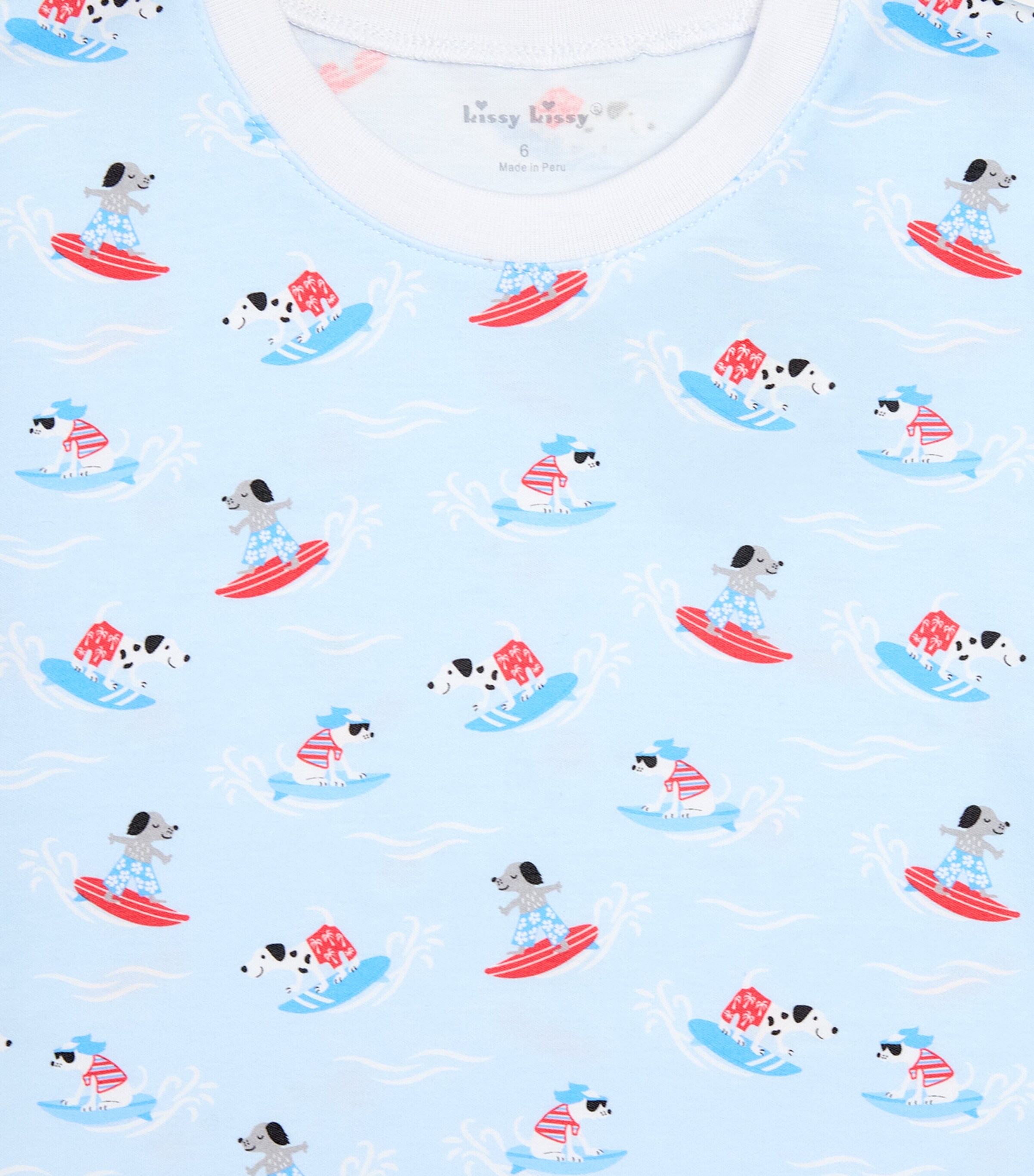 Kissy Kissy Pima Cotton Beach Pups Pyjama Top  (2-6 Years) Beach Pups Image 4