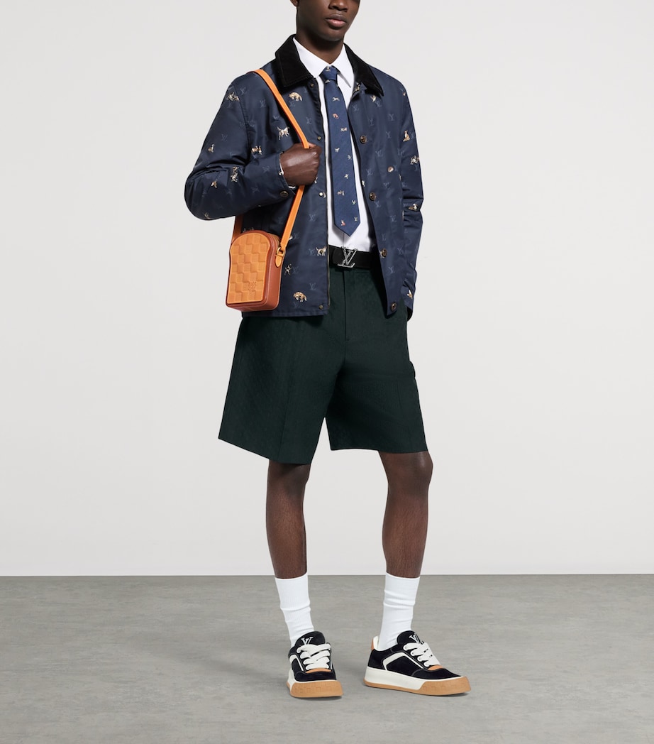 Suede Tilted Low-Top Sneakers BLACK Image 8