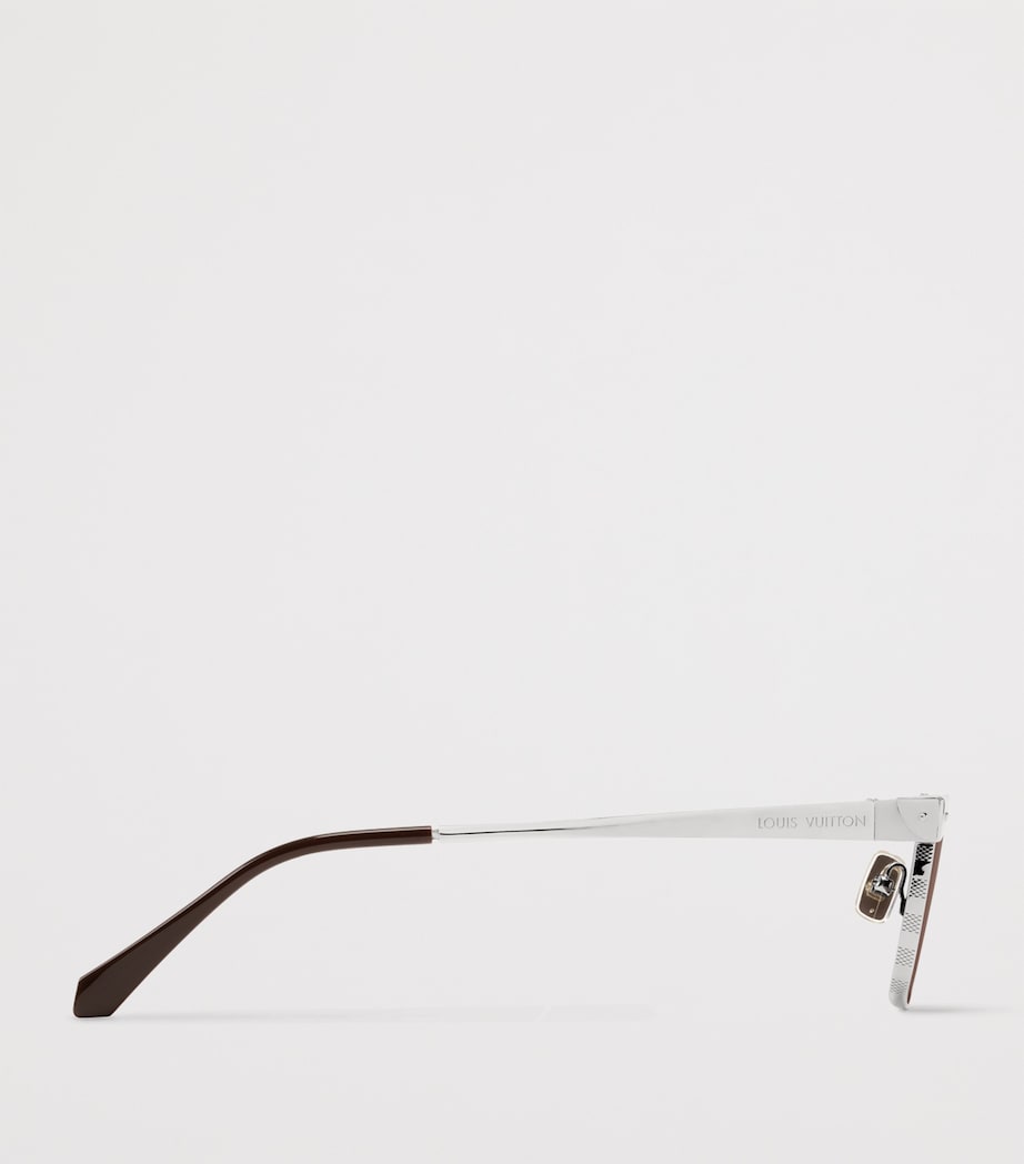 LOUIS VUITTON Metal Square Heritage Sunglasses Dark Brown Image 3