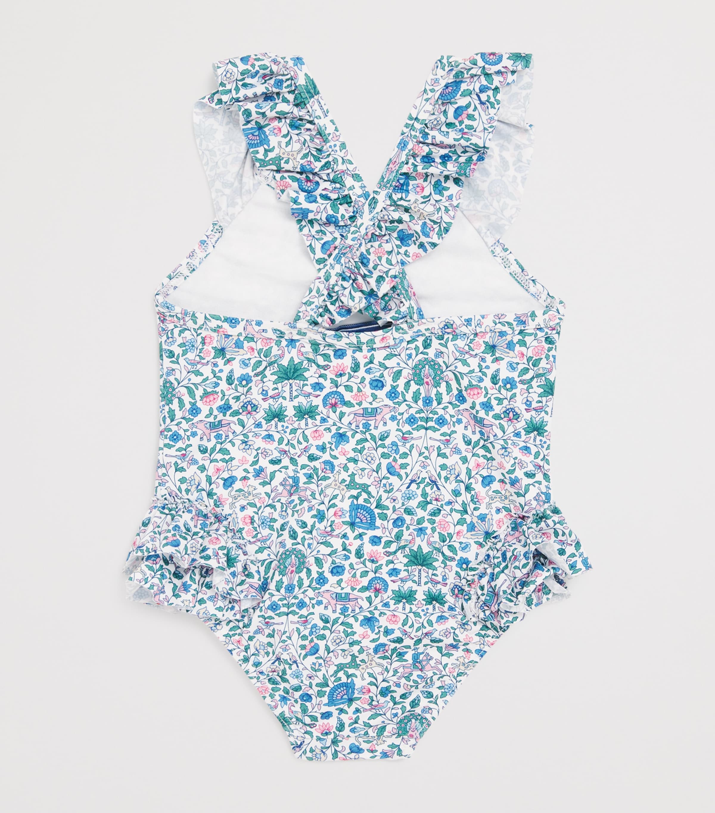 Frilled Liberty Print Floral Swimsuit (3 Months-4 Years) 1BLANC Image 2