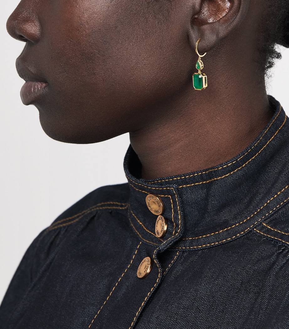 Yellow Gold and Emerald Drop Earrings YELLOW GOLD Image 5