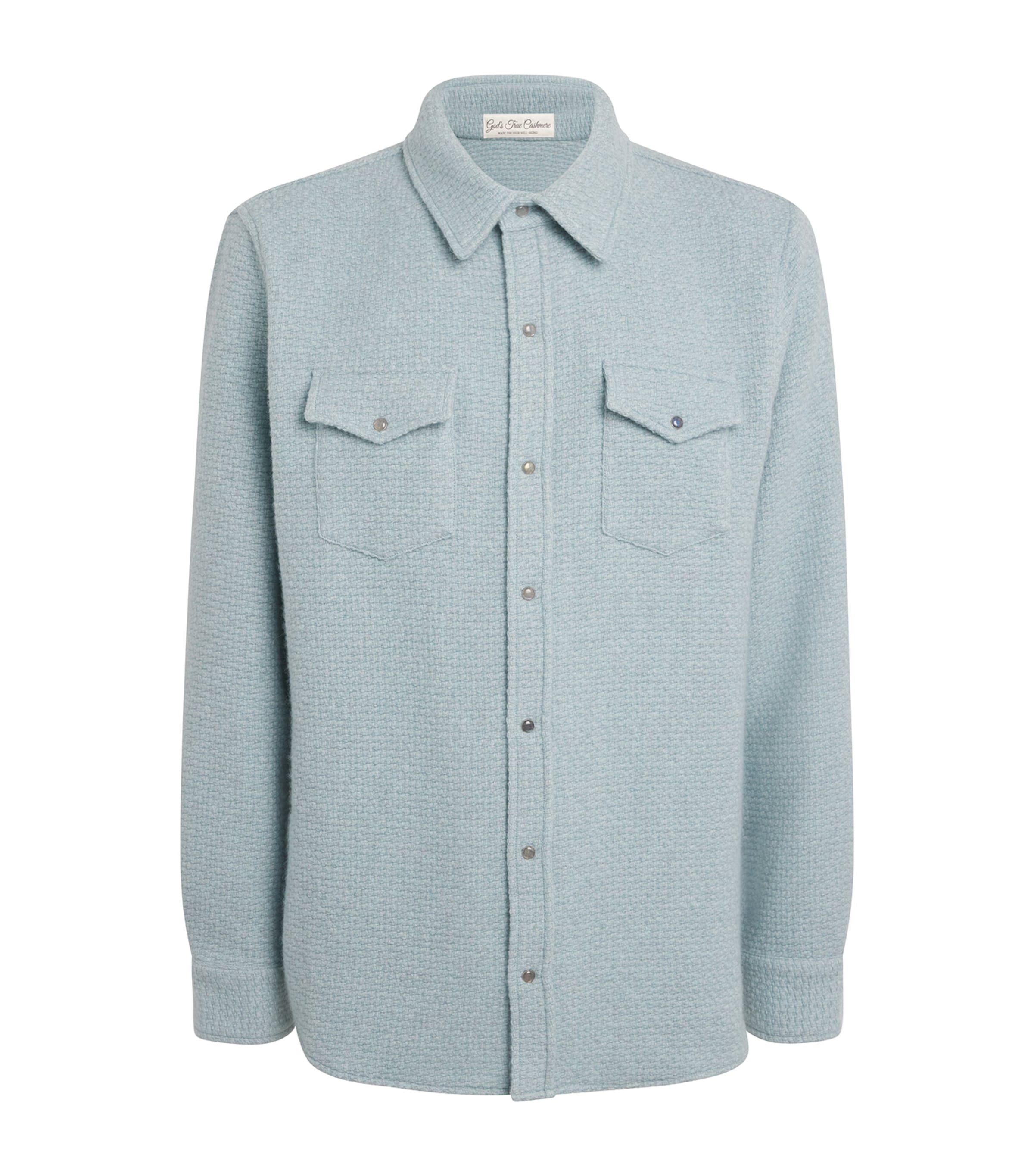 Cashmere Waffle-Knit Overshirt LABRADORITE Image 1
