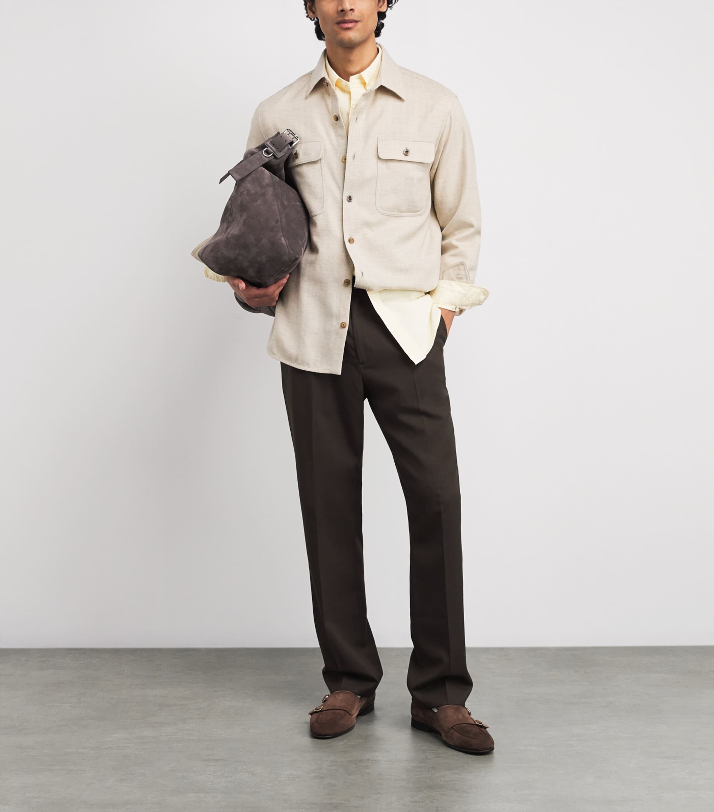 Cotton-Cashmere Twin-Pocket Overshirt BEIGE Image 2