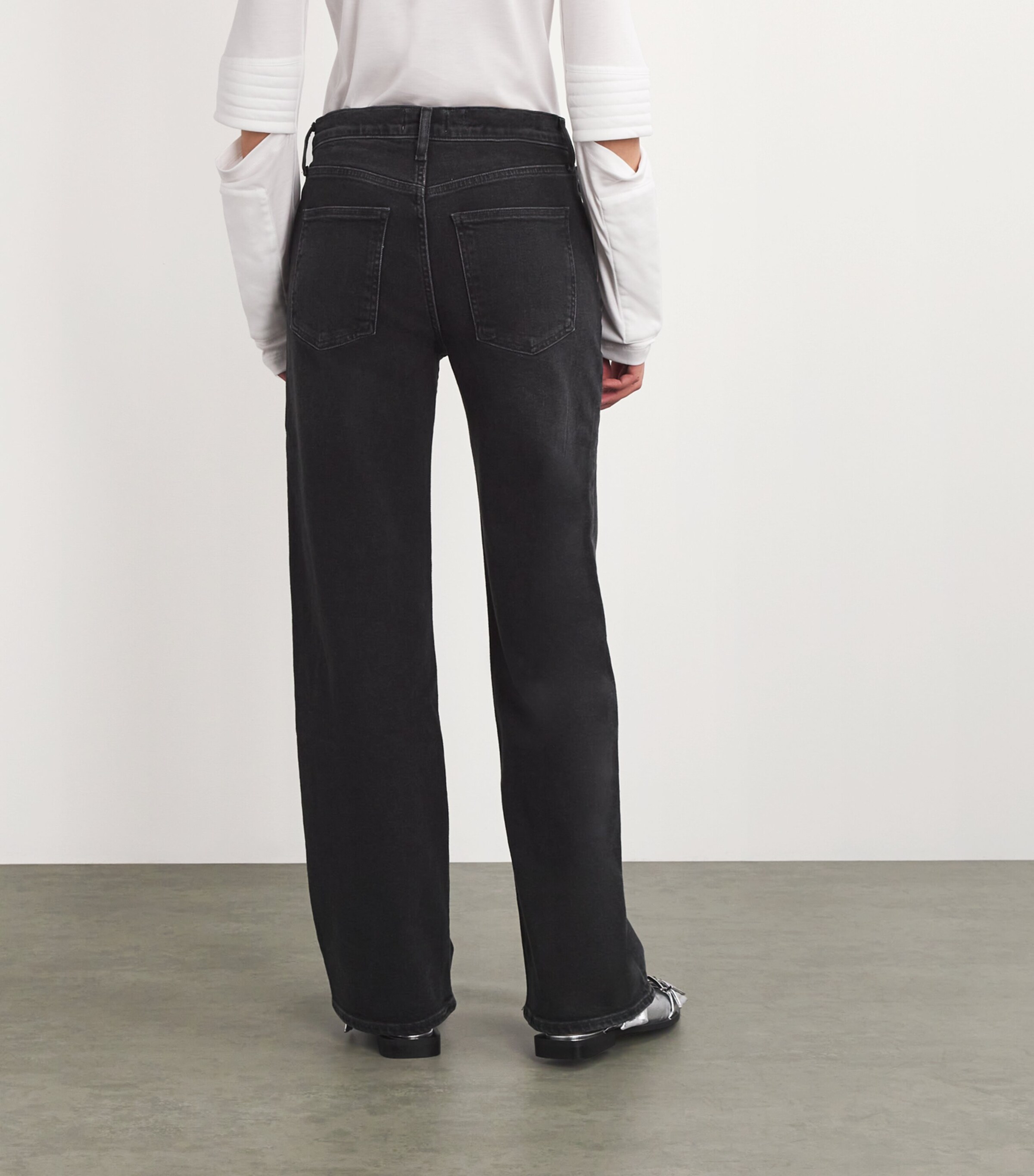 AGOLDE Womens Harper Mid-Rise Straight Jeans Hush Image 4