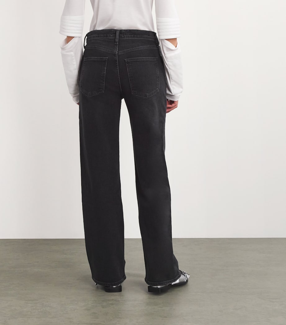 AGOLDE Womens Harper Mid-Rise Straight Jeans Hush Image 4