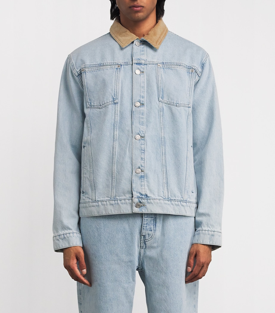 Cord-Collar Denim Jacket LBE / LIGHT BLUE Image 3