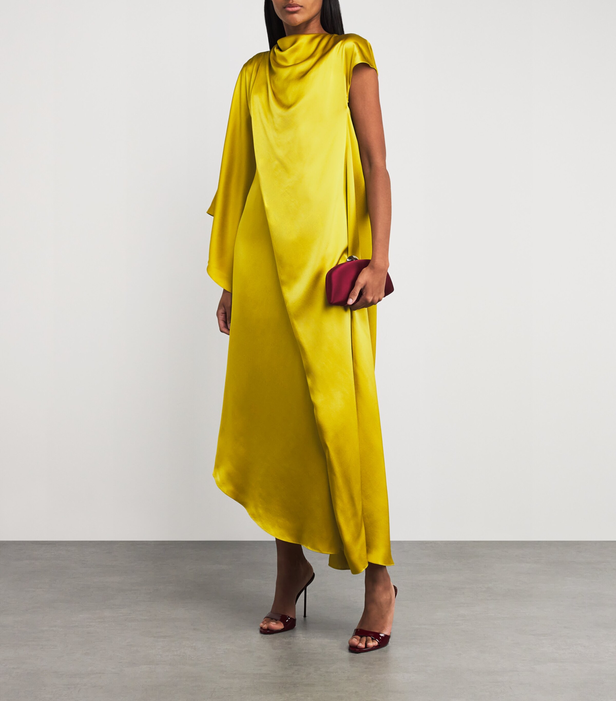 Silk Draped Hiba Maxi Dress ZINNIA Image 2