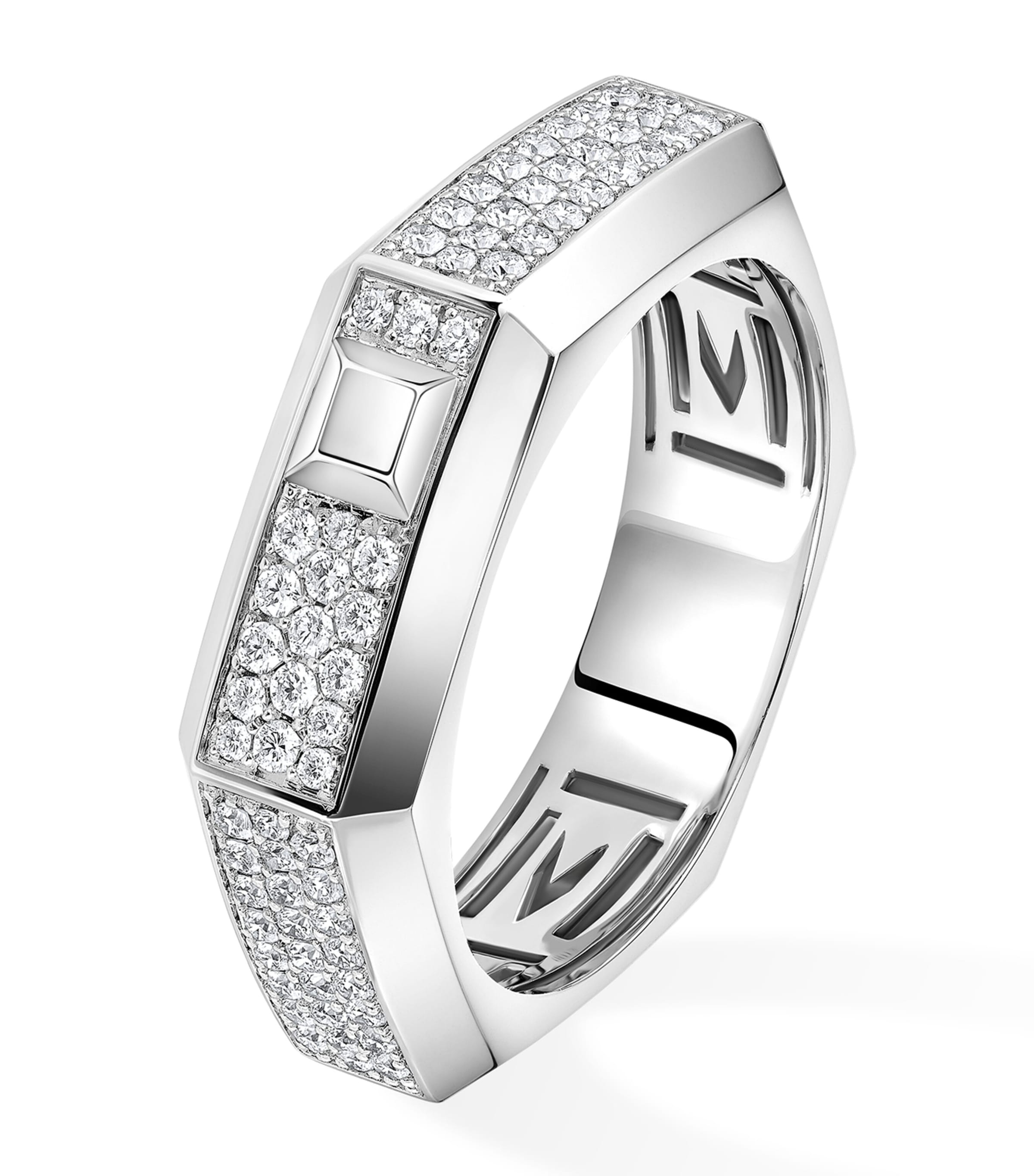 Messika Moderniste White Gold and Diamond Medium Pavé Ring (0.35ct) White Gold Image 1