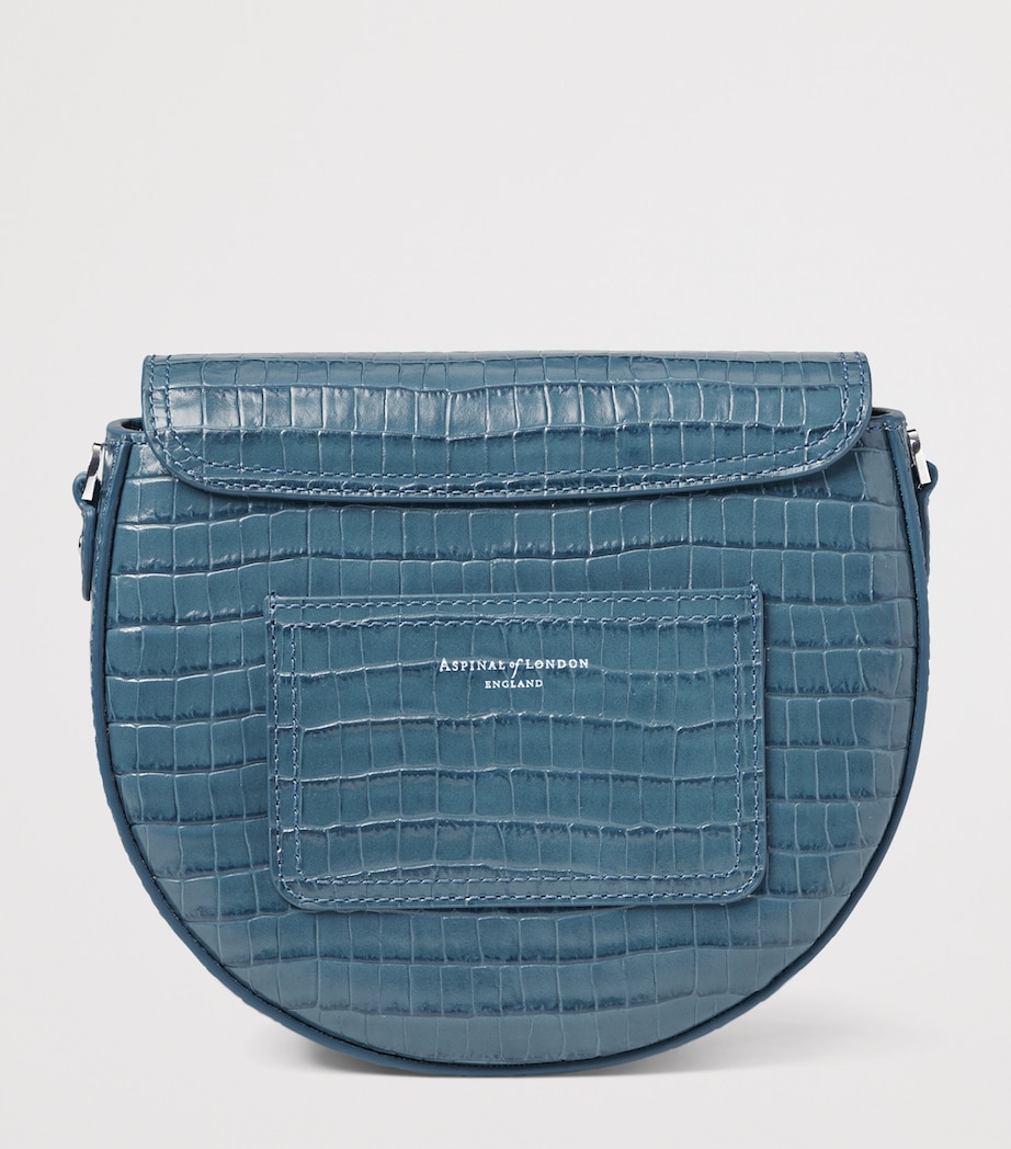 Aspinal Of London Leather Croc-Embossed Portobello Cross-Body Bag Topaz Image 3