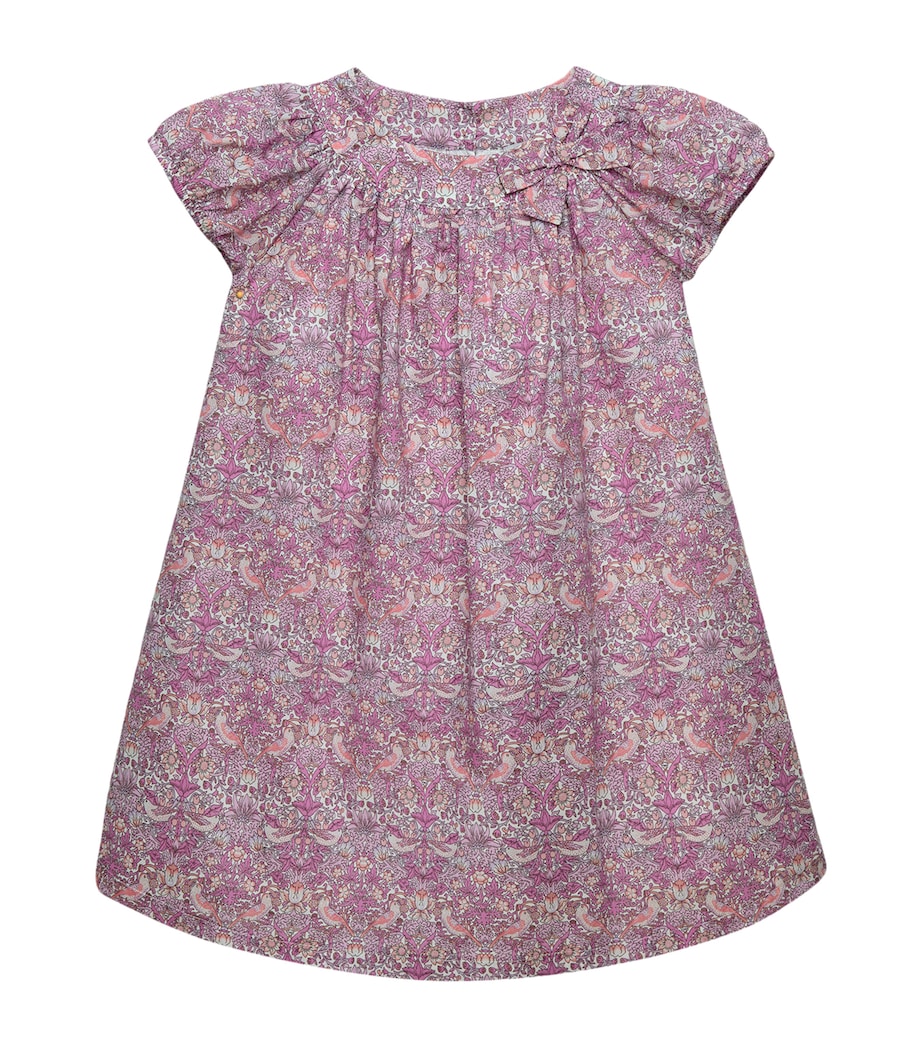 Trotters Cotton Strawberry Thief Dress (6-11 Years) Pink Strawberry Thie Image 1
