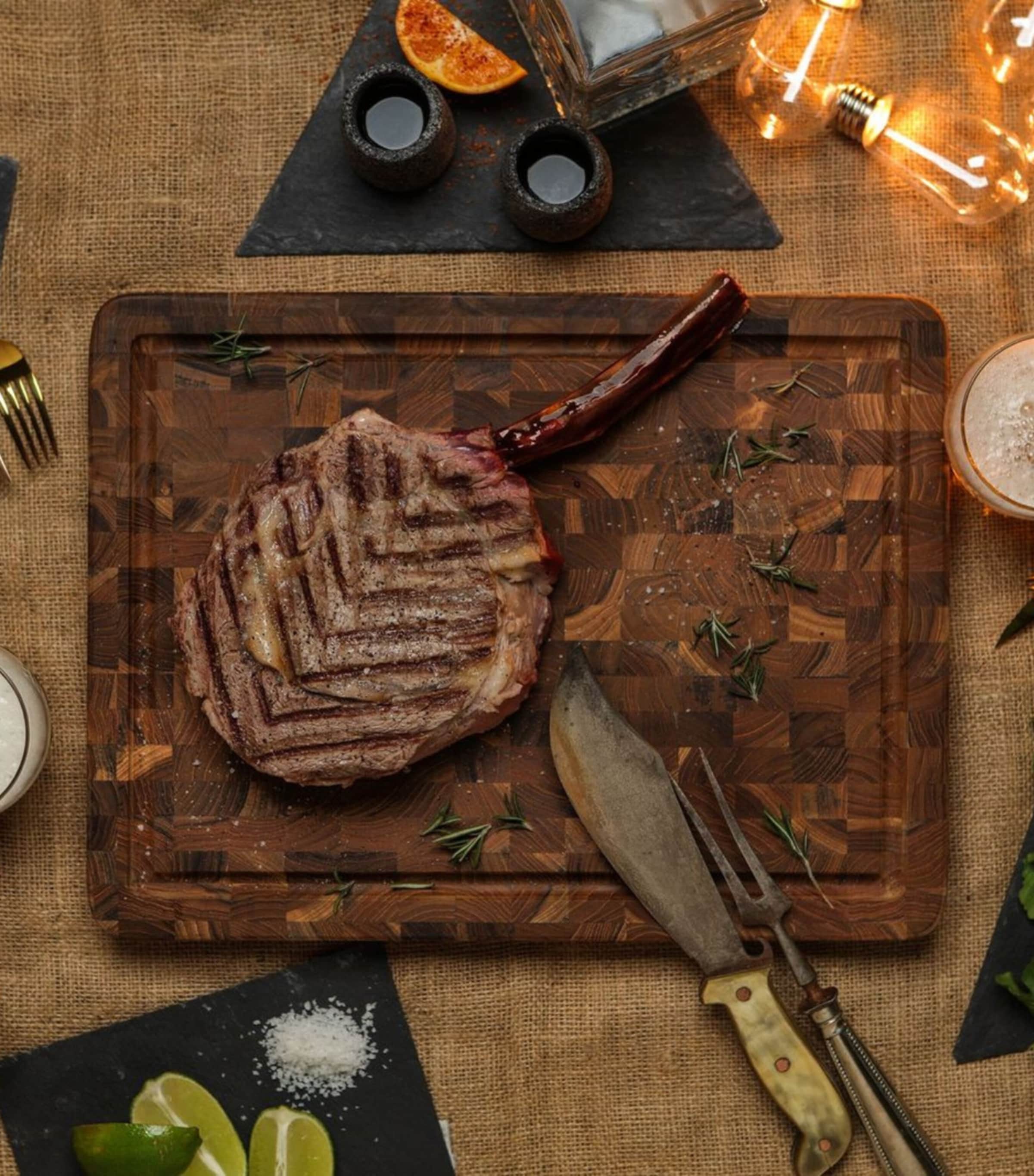 TeakHaus Butcher Block Carving and Cutting Board (42cm x 30.5cm) Wood Image 2