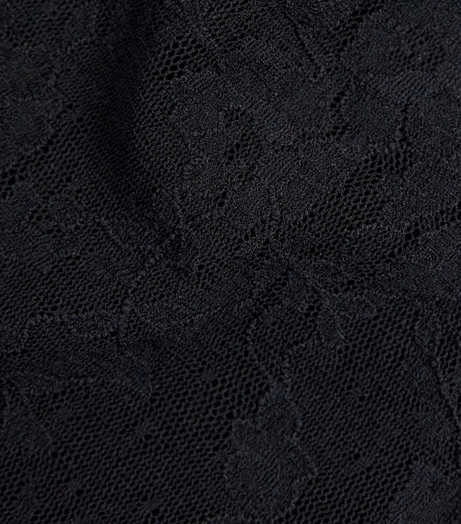 Stretch Lace Babydoll and Thong Set SOOT Image 4