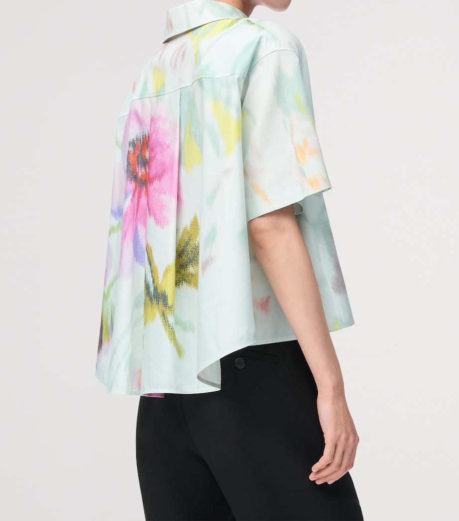 Cotton-Silk Trapeze Shirt LIGHT BLUE MULTI Image 4