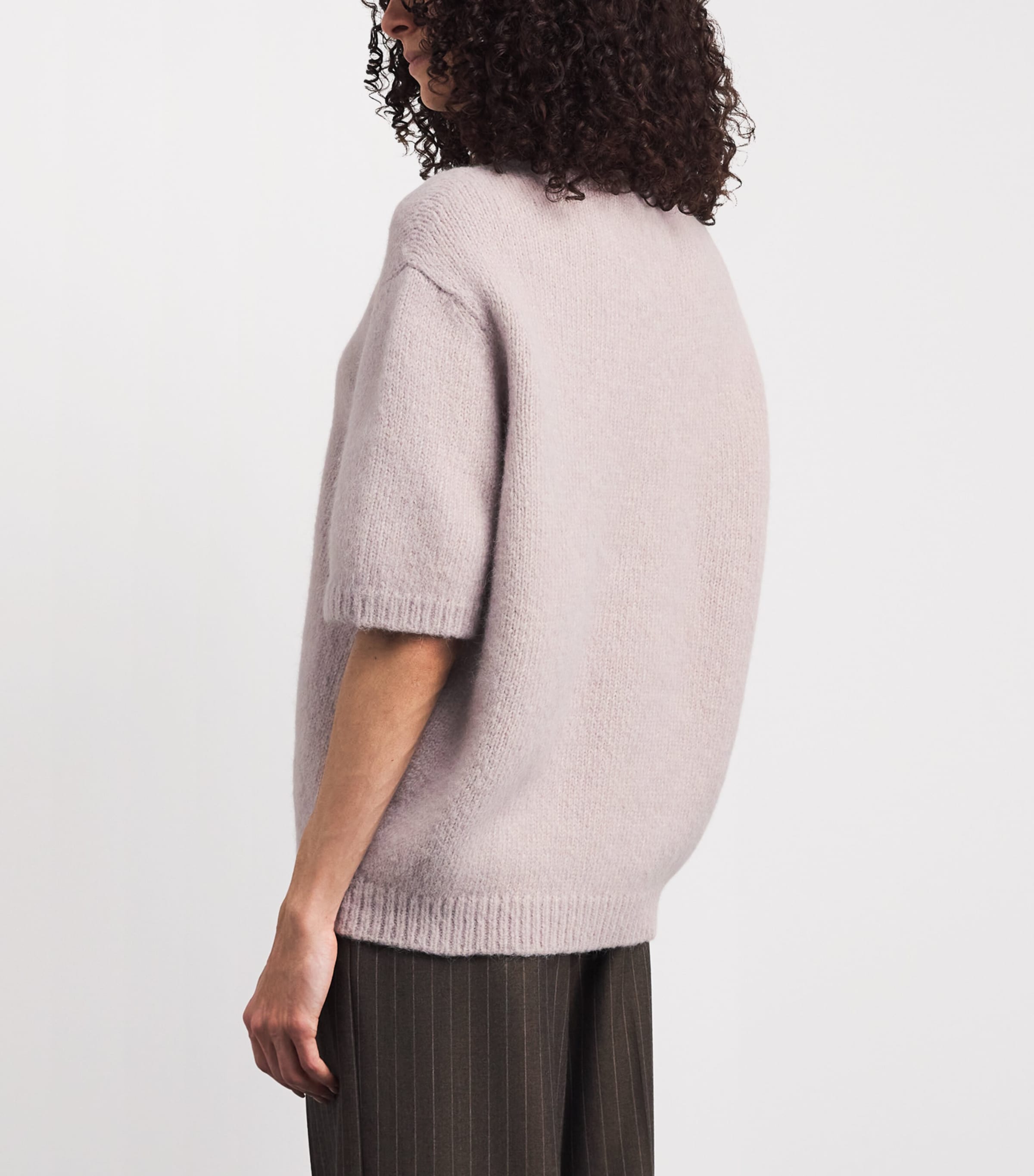 Lauren Manoogian Womens Alpaca-Cotton-Wool Crew-Neck Sweater Lavender Image 5