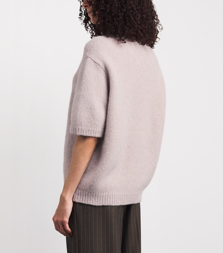 Lauren Manoogian Womens Alpaca-Cotton-Wool Crew-Neck Sweater Lavender Image 5