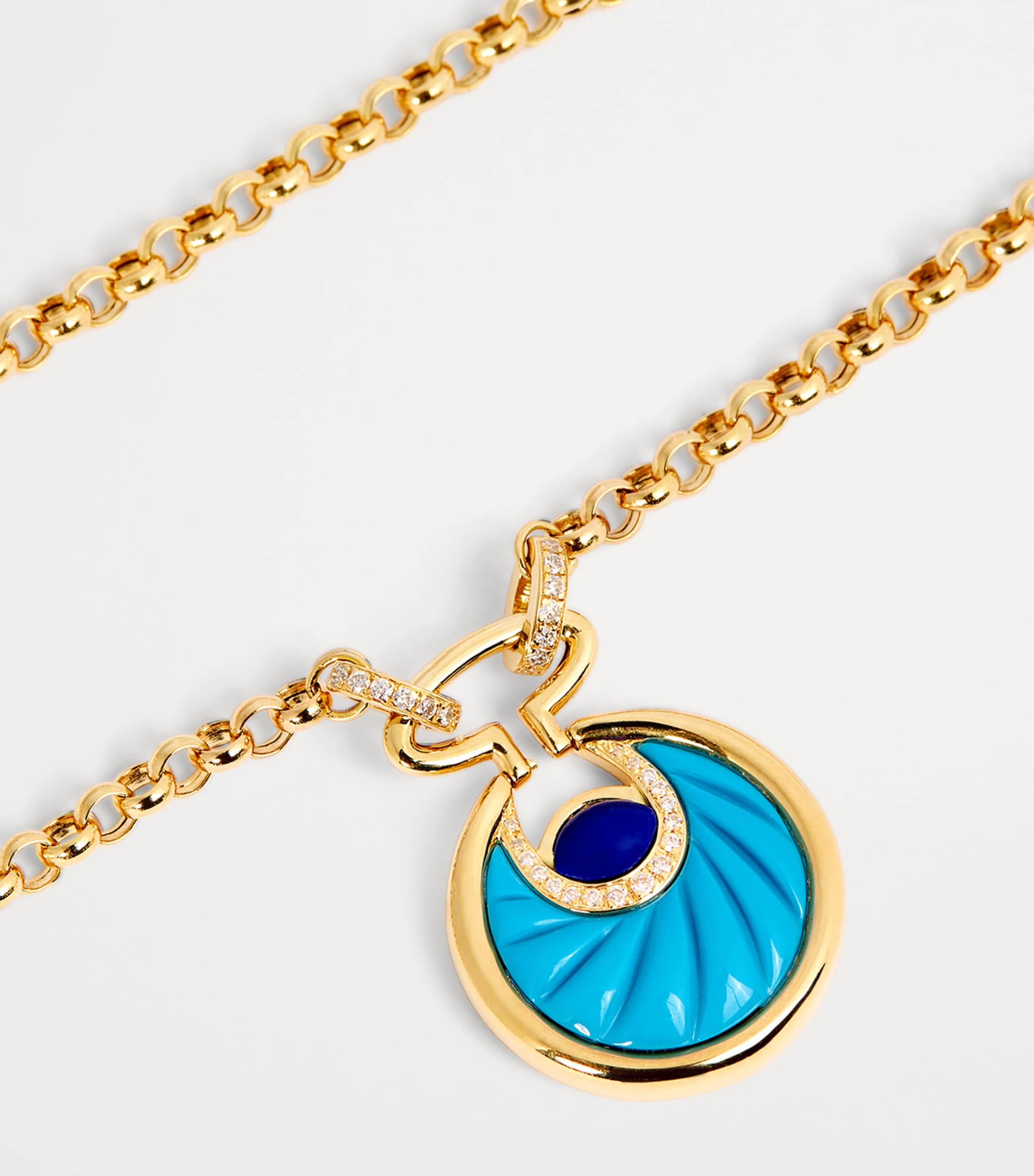 L'ATELIER NAWBAR Small Yellow Gold, Diamond, Turquoise and Lapis Lot N*91 Necklace Yellow Gold Image 5