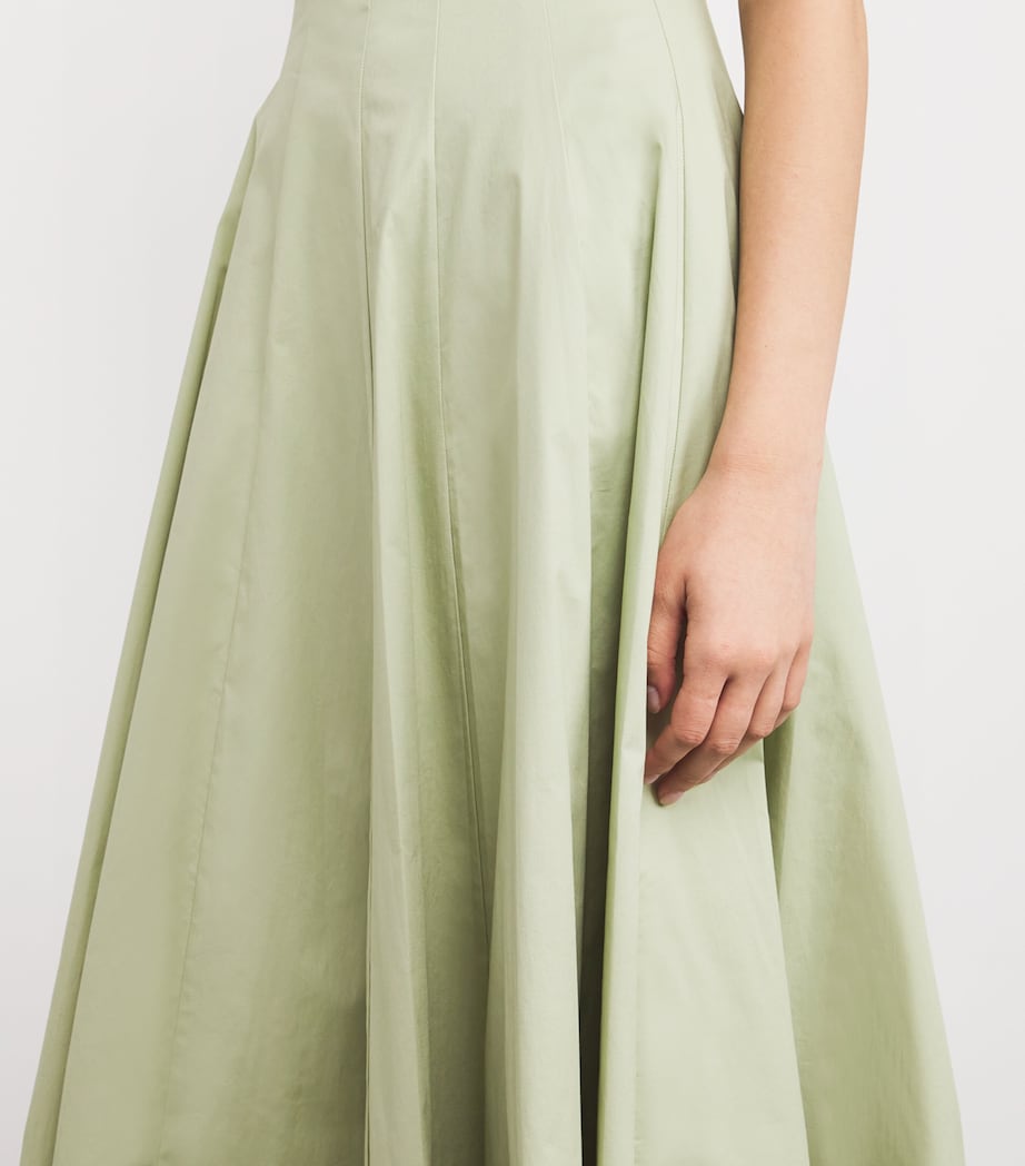 STAUD Green Cotton-Blend Wells Midi Dress | Harrods US STAUD Green Cotton-Blend Wells Midi Dress | Harrods US
