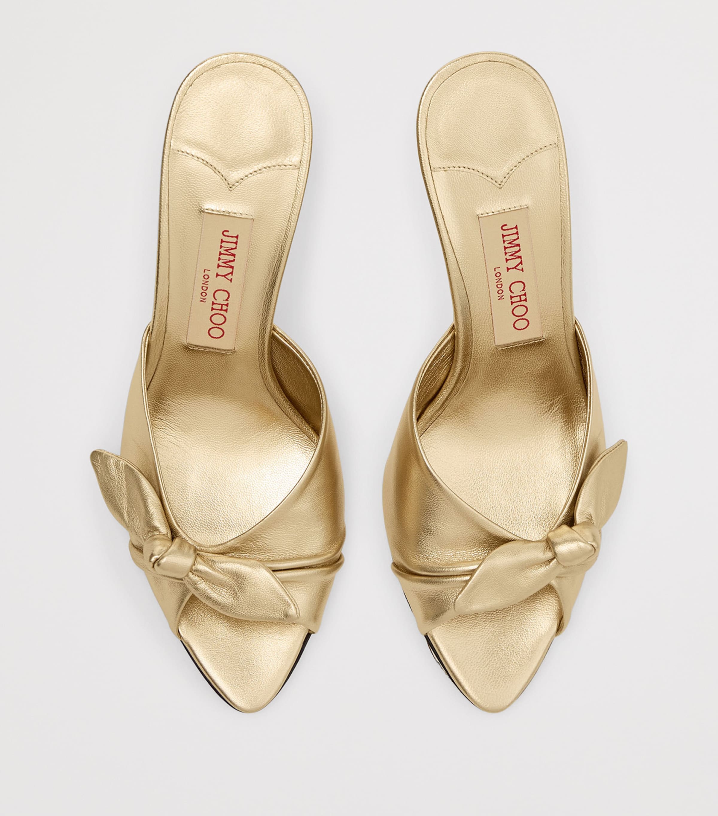 Jimmy Choo Livi 85 Leather Wedge Mules Gold/gold Image 4