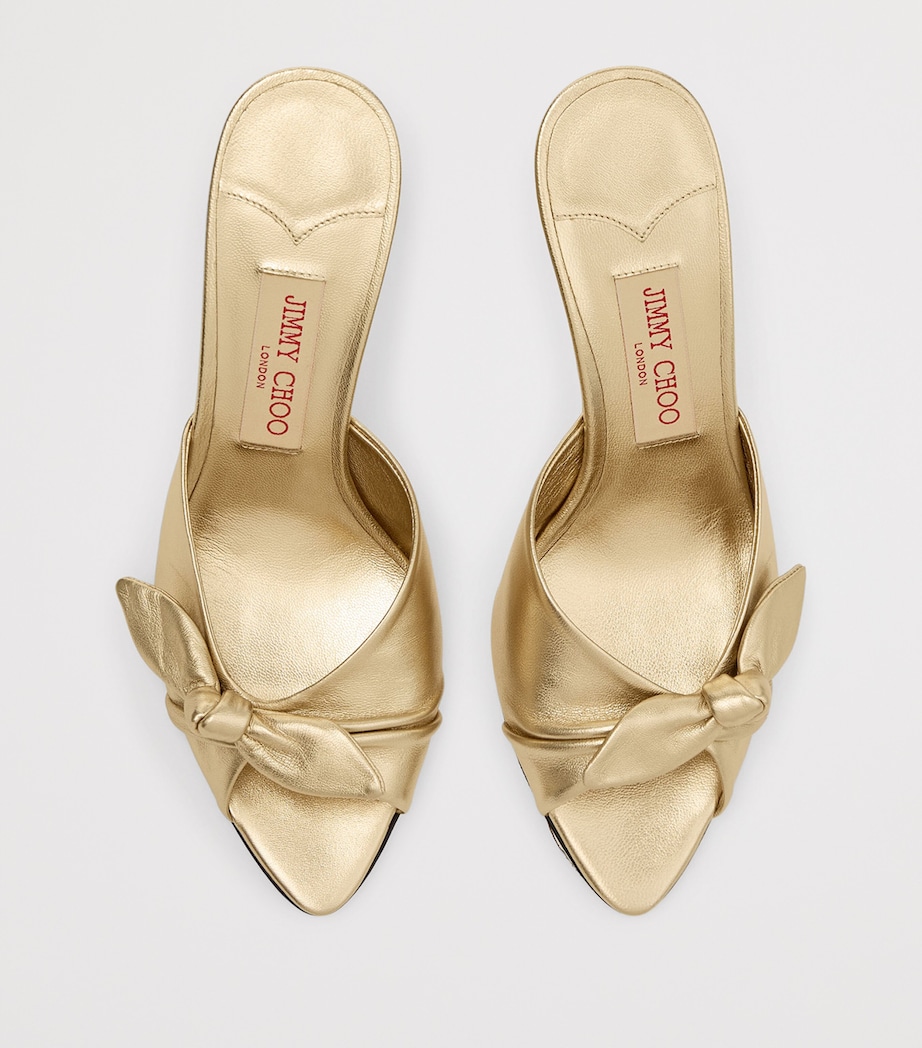 Jimmy Choo Livi 85 Leather Wedge Mules Gold/gold Image 4